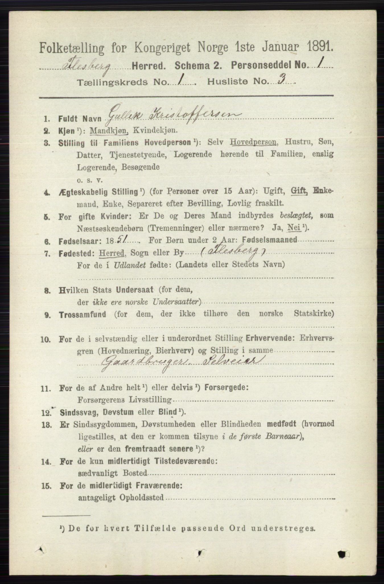RA, 1891 census for 0631 Flesberg, 1891, p. 84