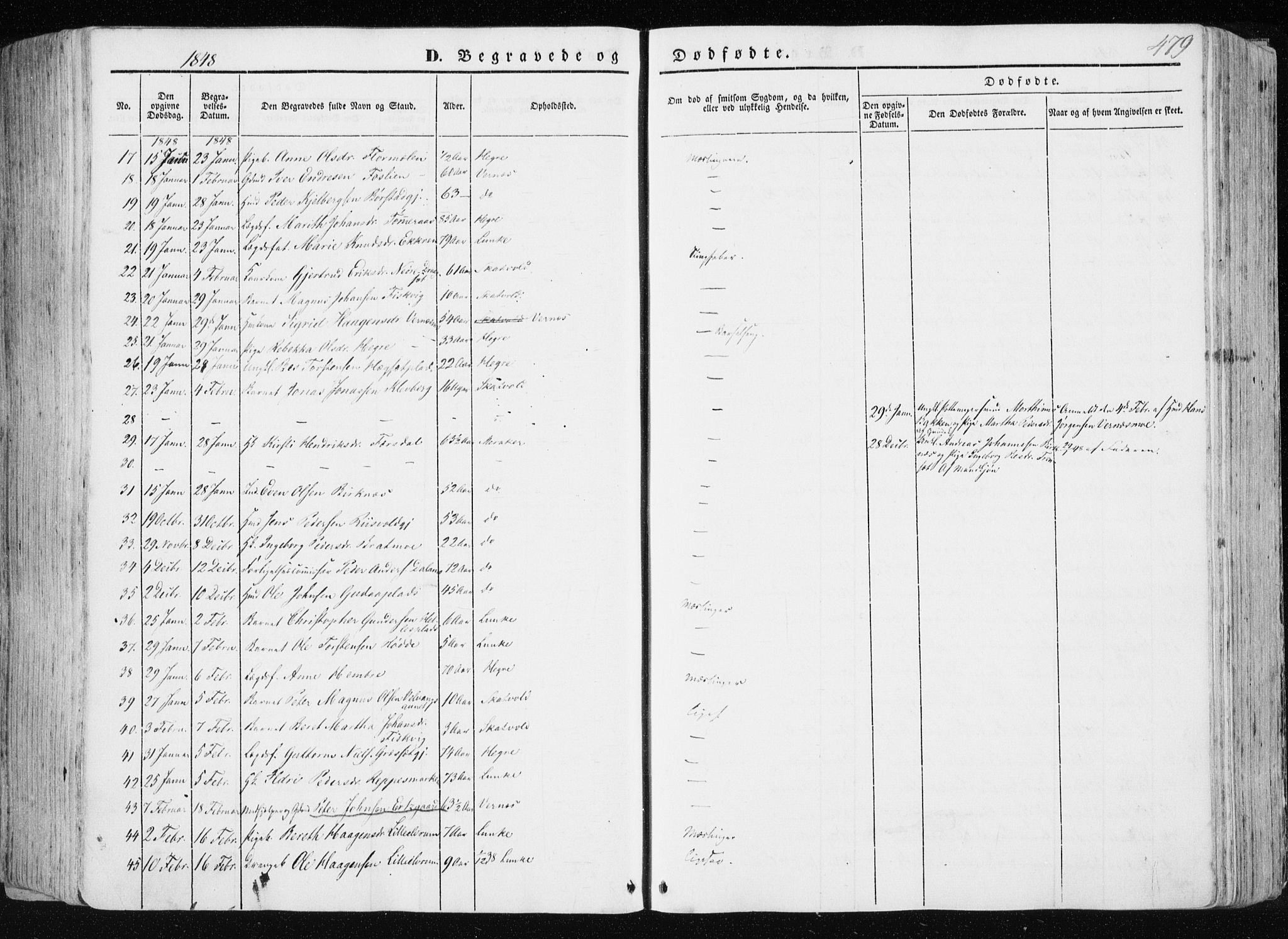 Ministerialprotokoller, klokkerbøker og fødselsregistre - Nord-Trøndelag, SAT/A-1458/709/L0074: Parish register (official) no. 709A14, 1845-1858, p. 479