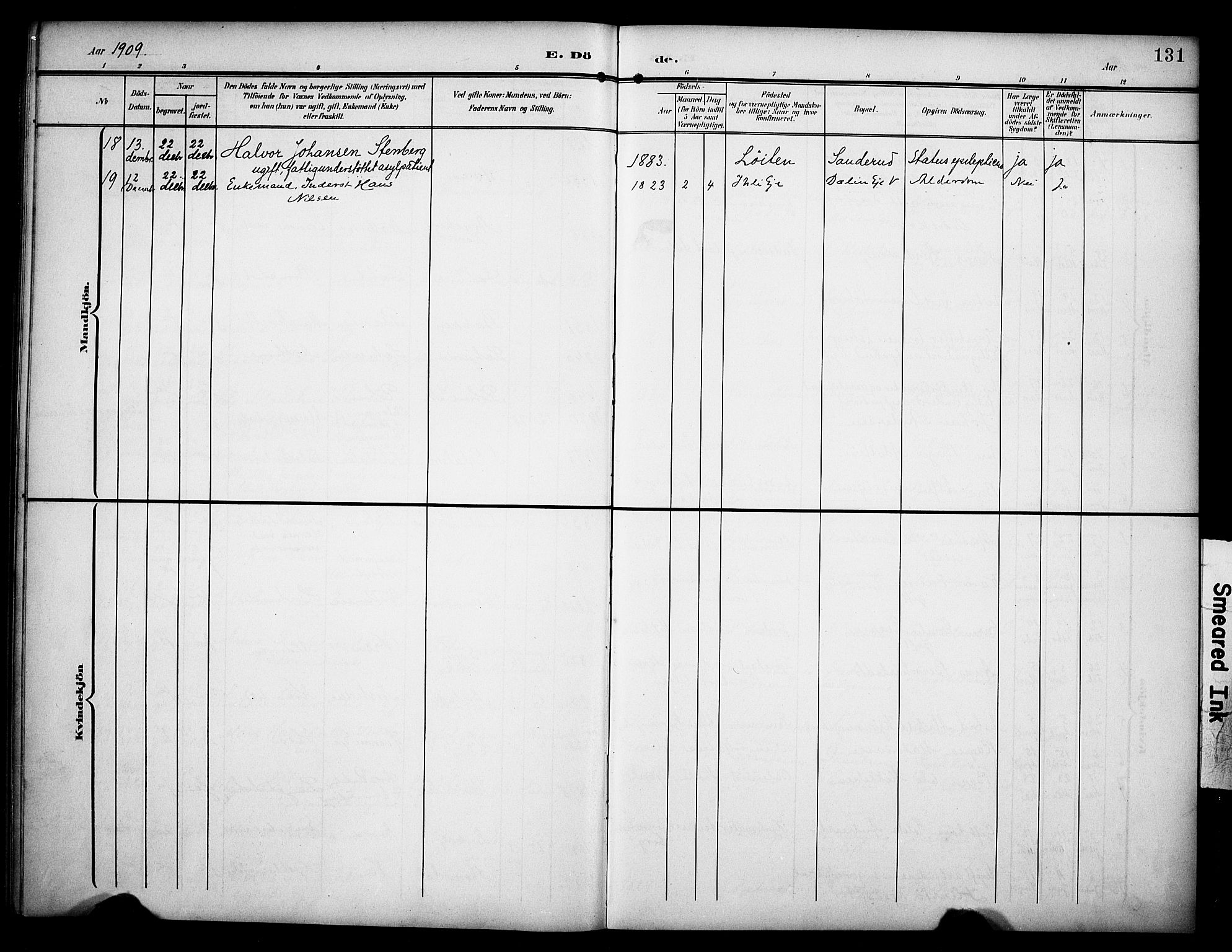 Stange prestekontor, SAH/PREST-002/K/L0022: Parish register (official) no. 22, 1903-1914, p. 131