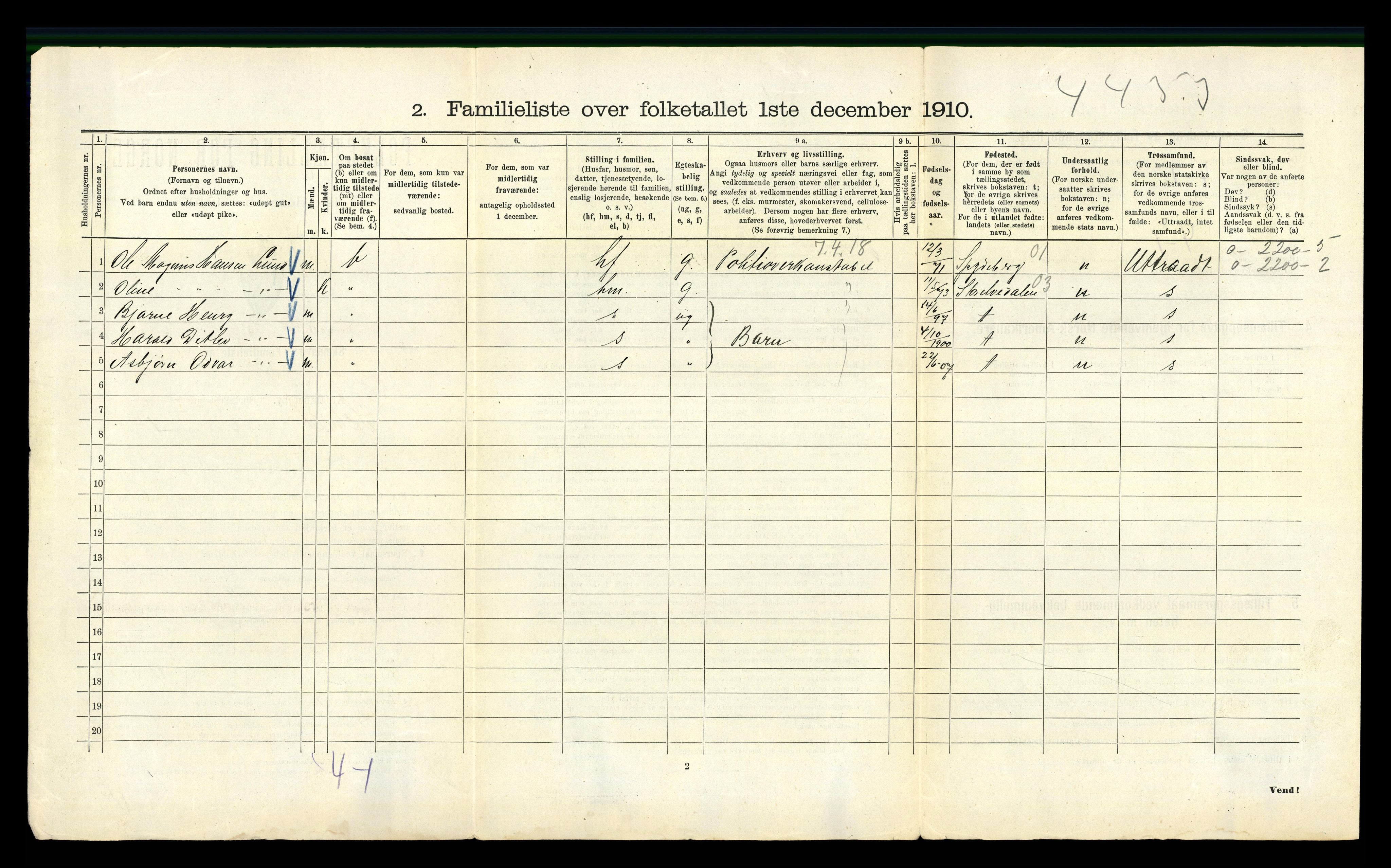 RA, 1910 census for Kristiania, 1910, p. 86422