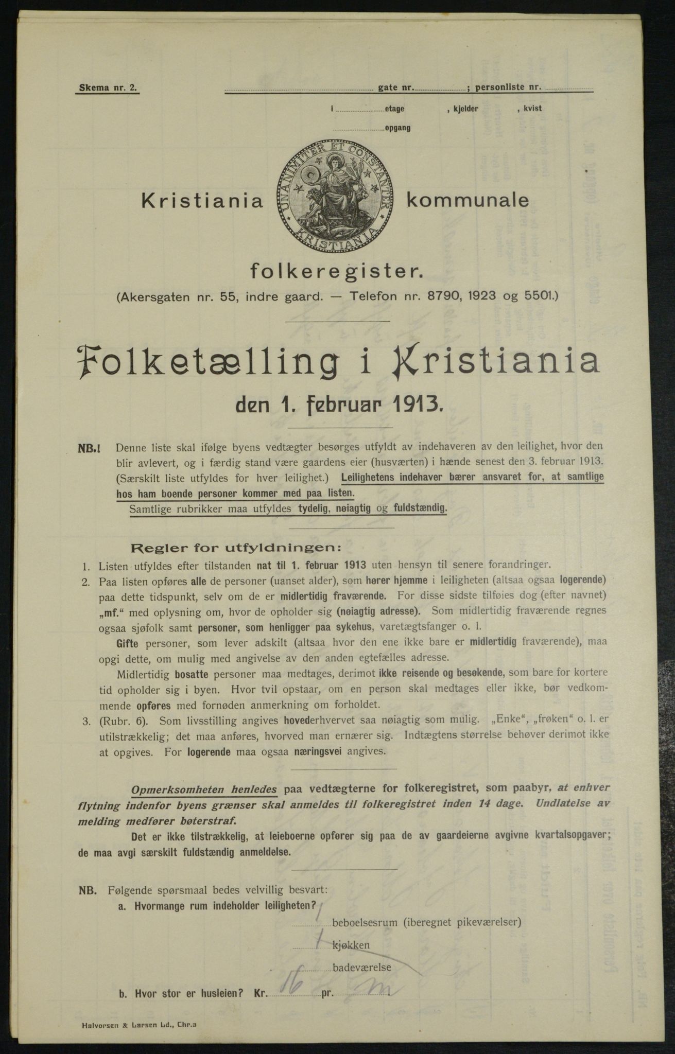 OBA, Municipal Census 1913 for Kristiania, 1913, p. 1620