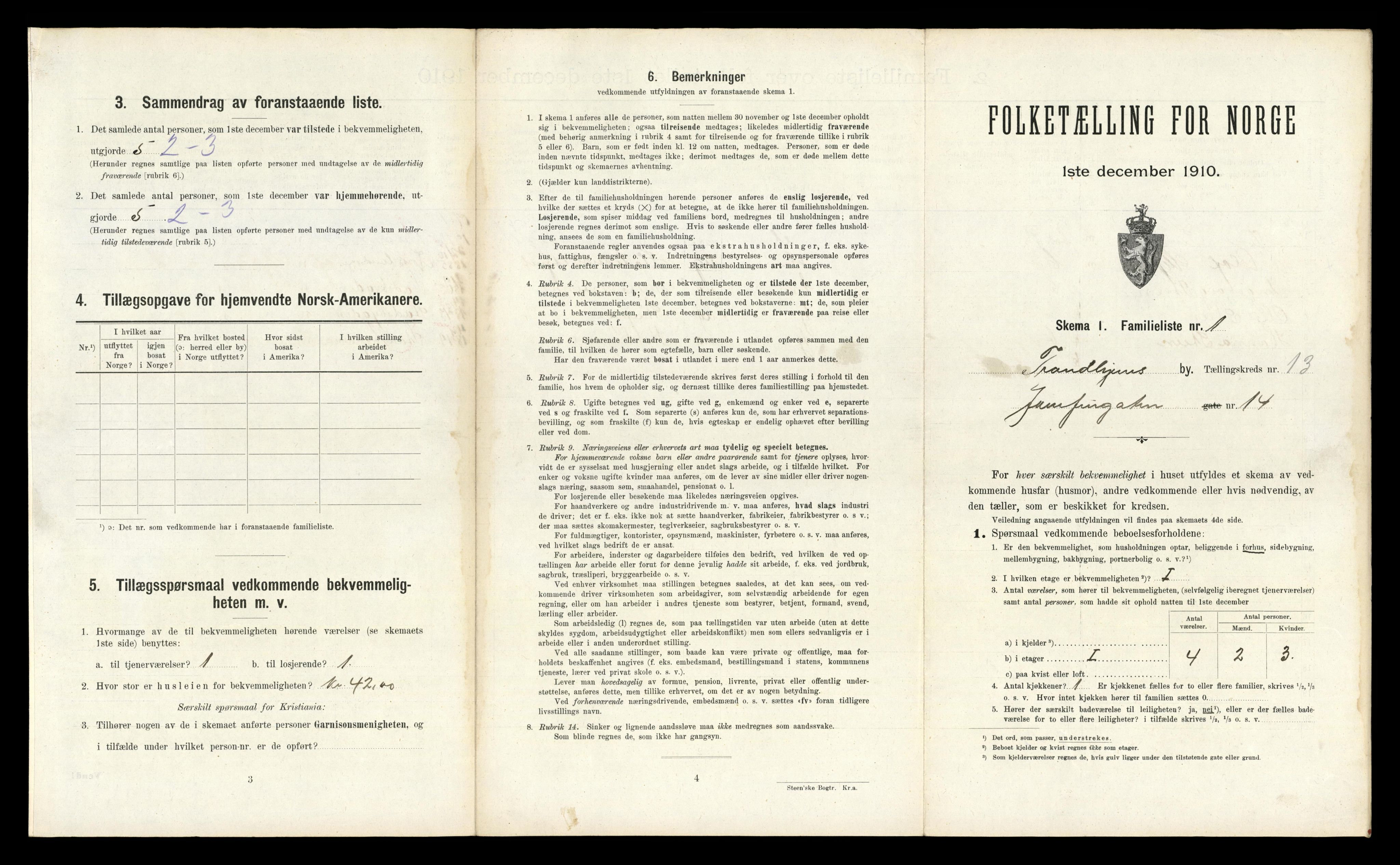 RA, 1910 census for Trondheim, 1910, p. 4741