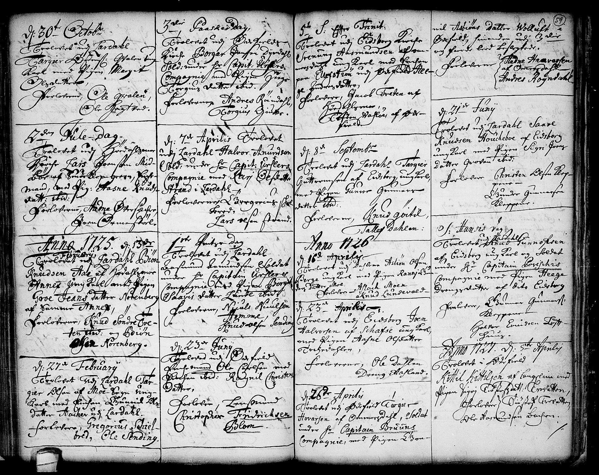 Lårdal kirkebøker, SAKO/A-284/F/Fa/L0001: Parish register (official) no. I 1, 1721-1734, p. 59
