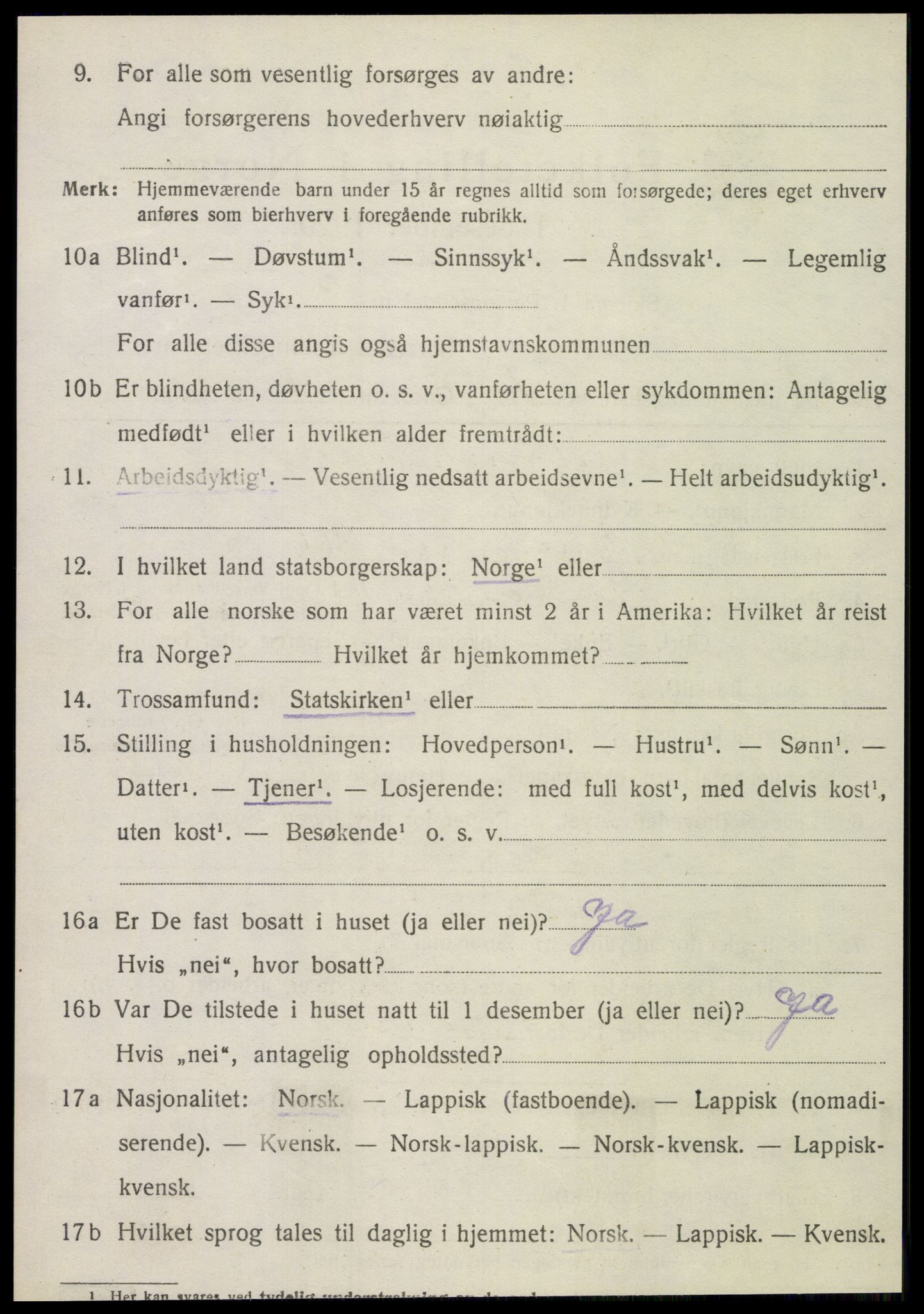 SAT, 1920 census for Leksvik, 1920, p. 4827