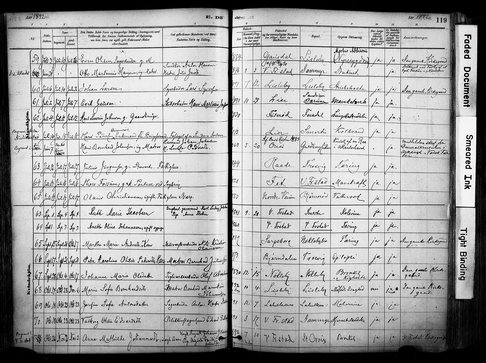 Glemmen prestekontor Kirkebøker, SAO/A-10908/F/Fa/L0012: Parish register (official) no. 12, 1878-1973, p. 119