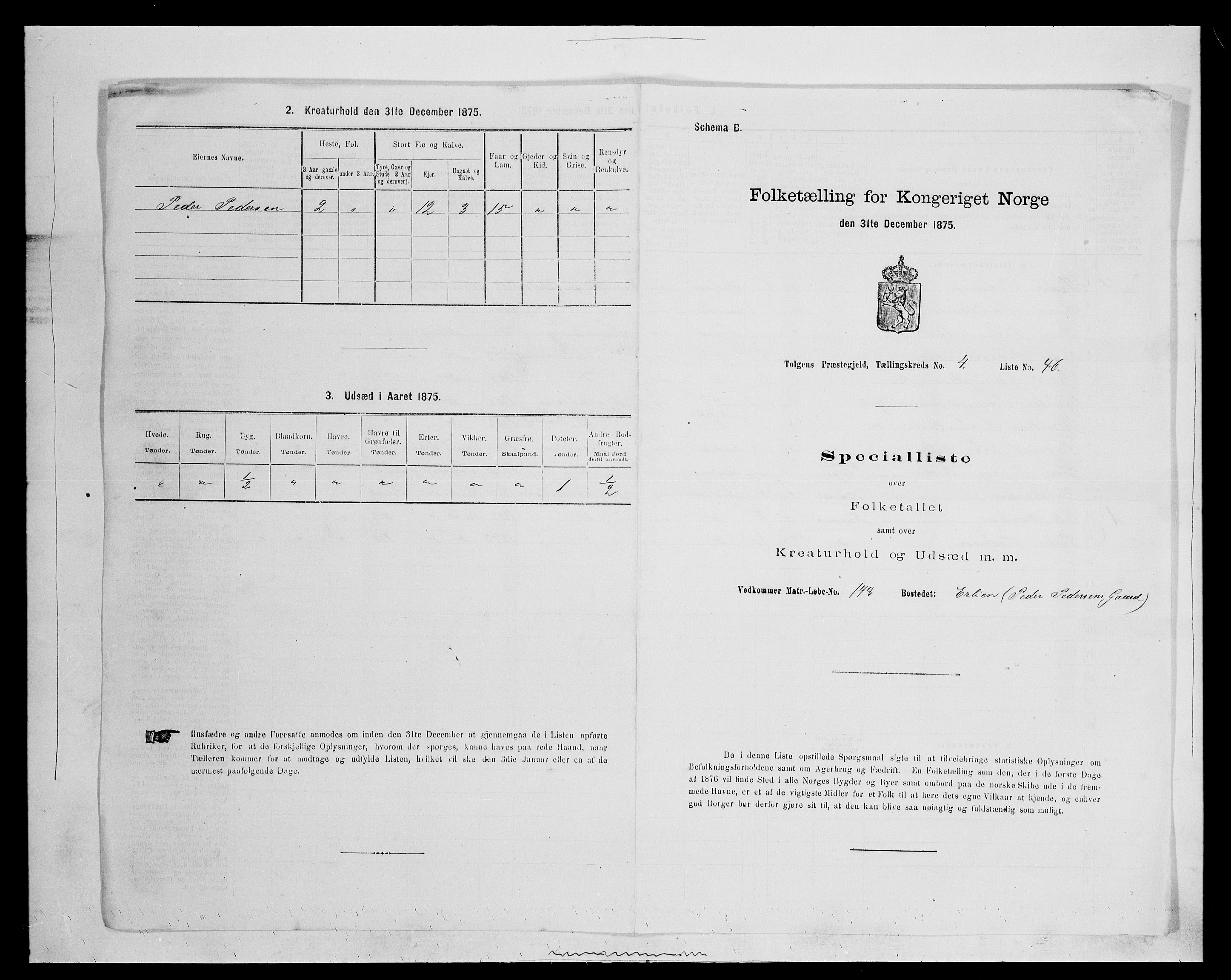 SAH, 1875 census for 0436P Tolga, 1875, p. 570