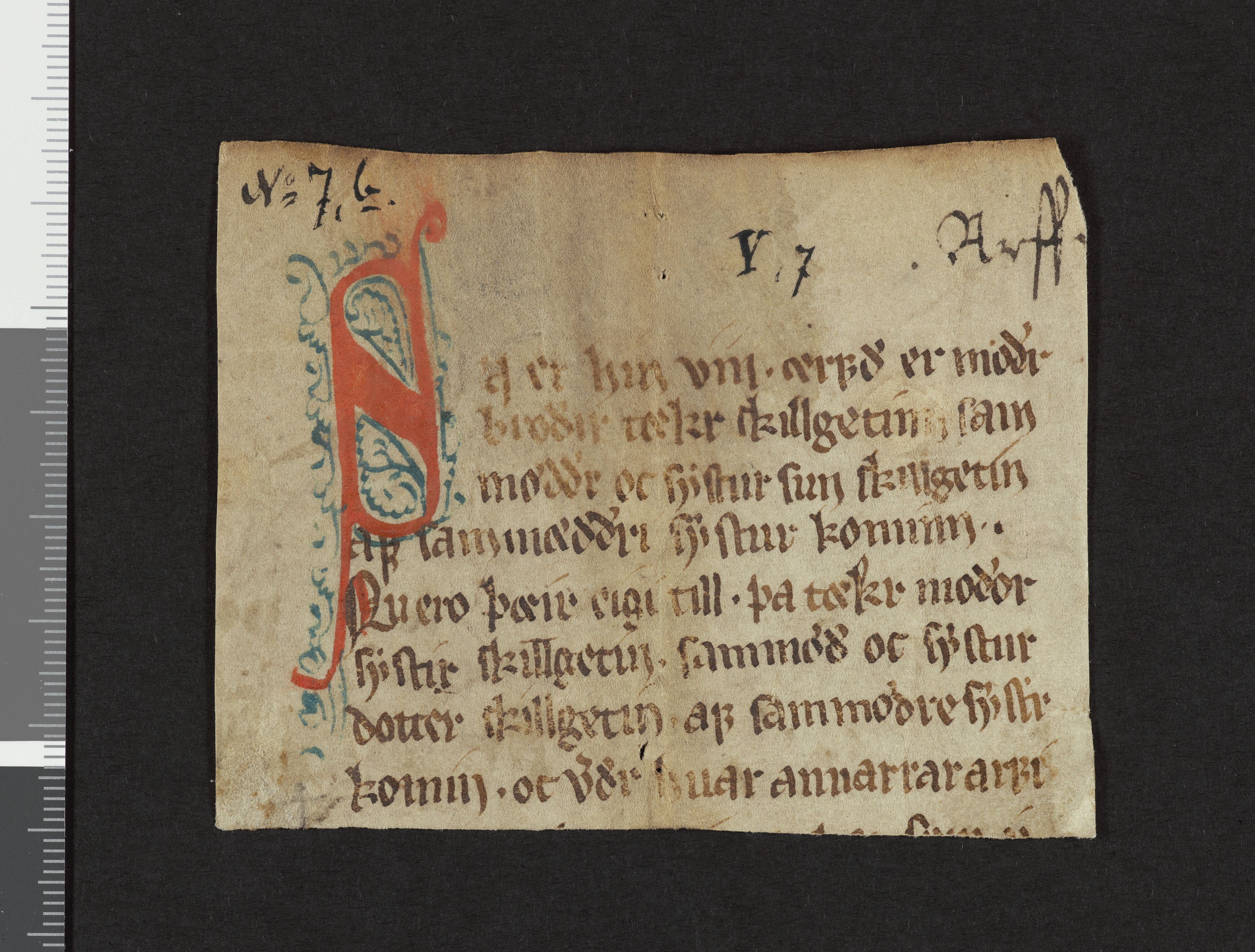 Riksarkivets diplomsamling, RA/EA-5965/F26/L0002: Norrøne membranfragmenter bestand 2-9 (10), 1100-1536, p. 176