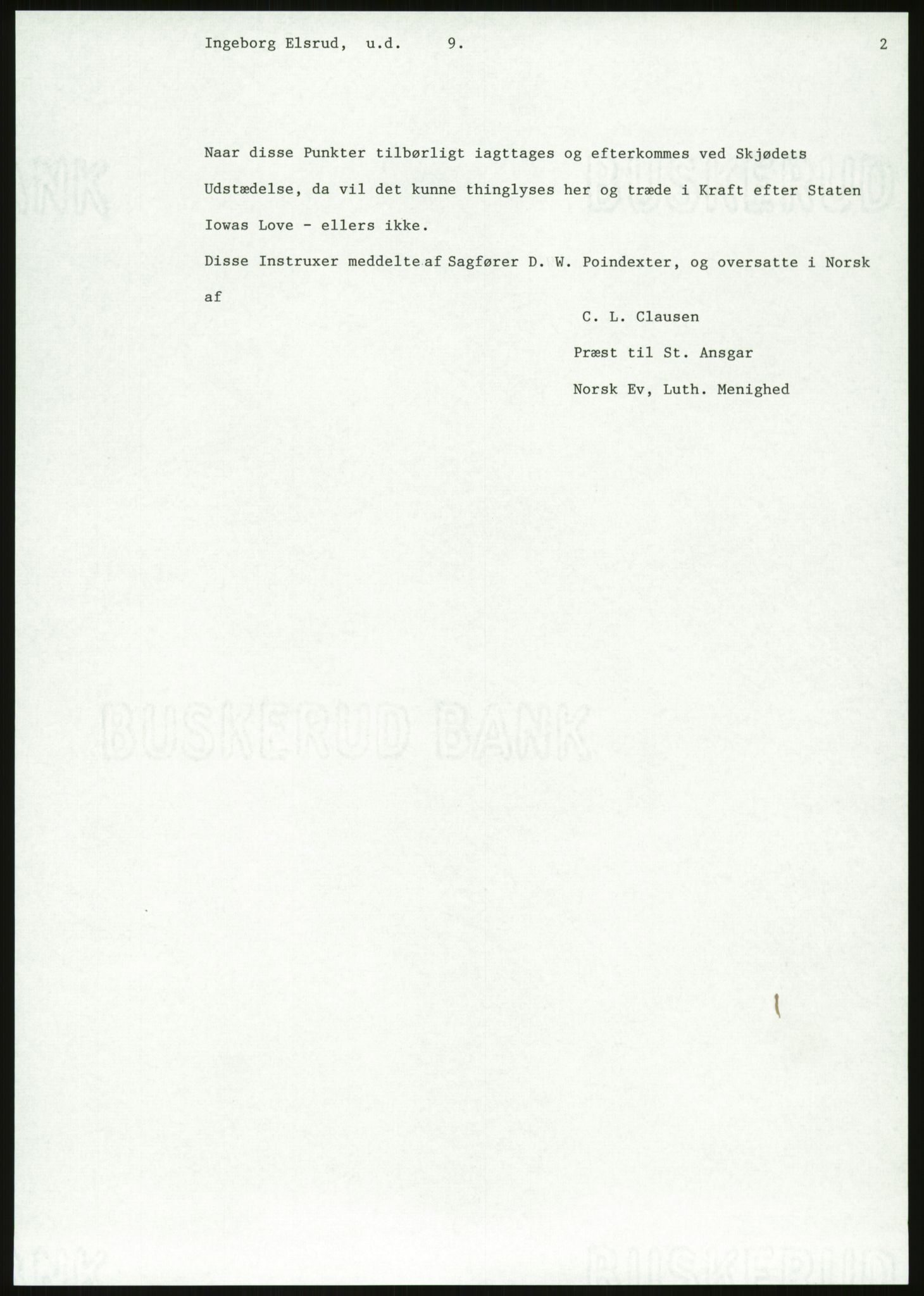 Samlinger til kildeutgivelse, Amerikabrevene, AV/RA-EA-4057/F/L0018: Innlån fra Buskerud: Elsrud, 1838-1914, p. 1261