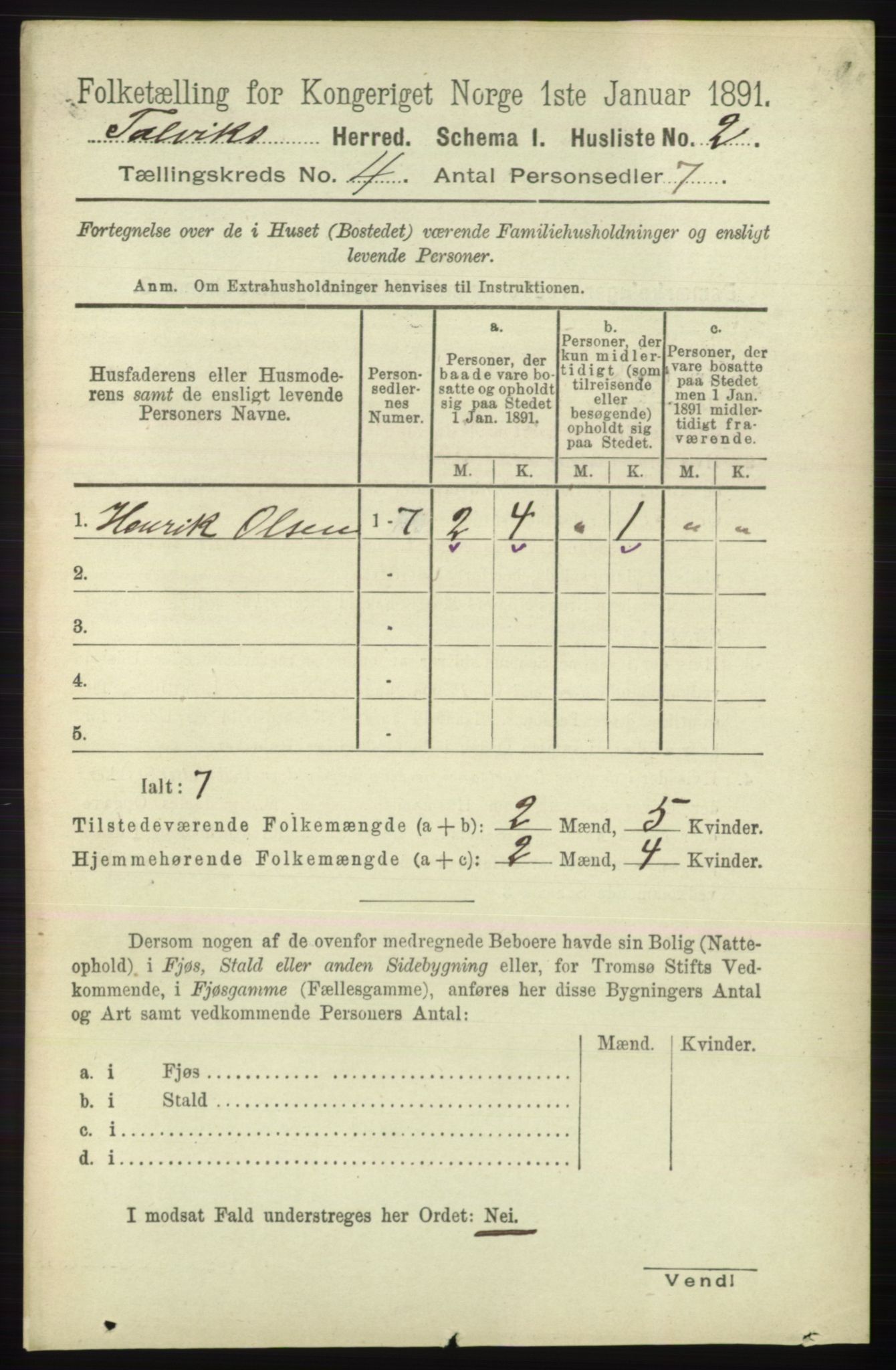 RA, 1891 census for 2013 Talvik, 1891, p. 1031