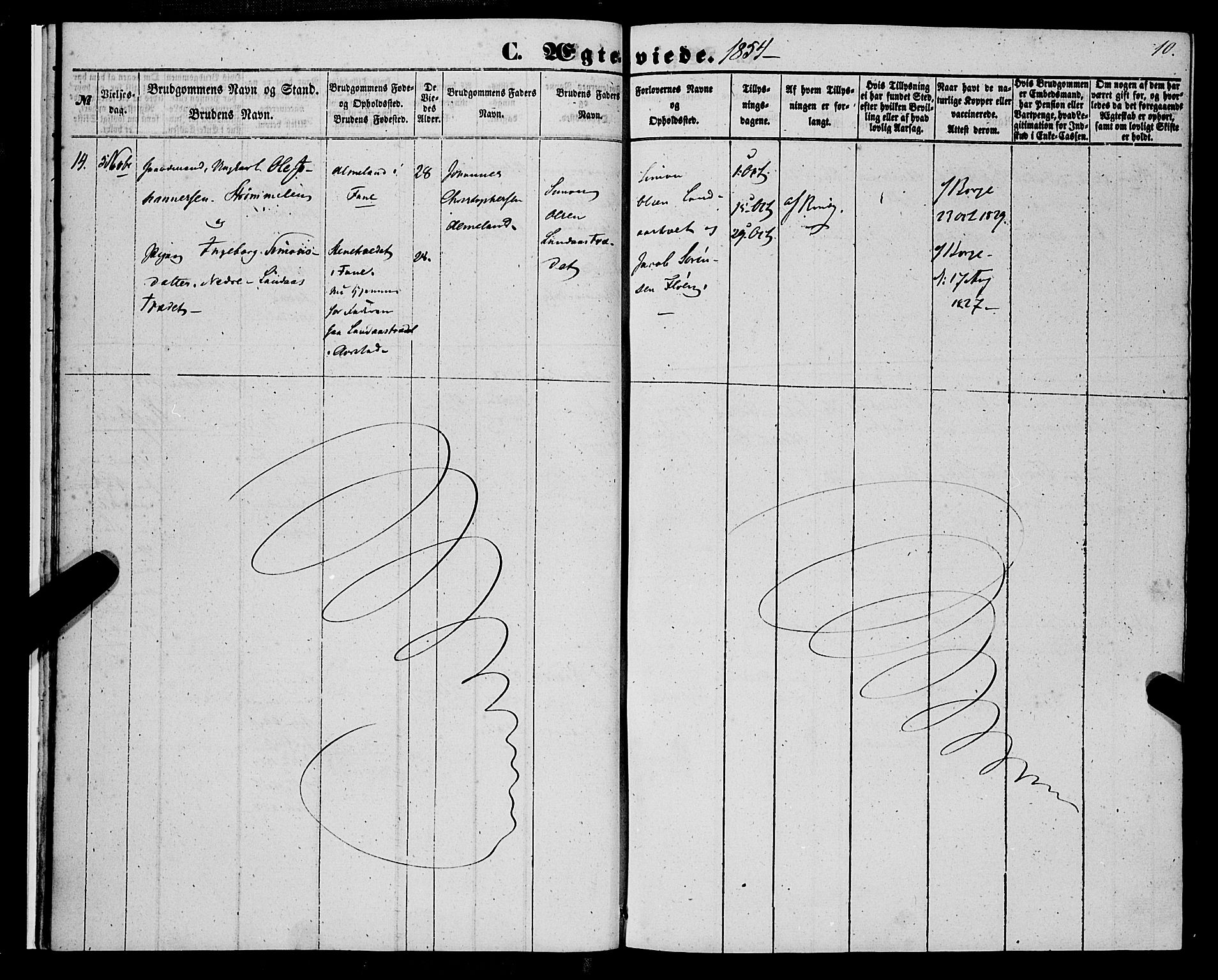 St. Jørgens hospital og Årstad sokneprestembete, SAB/A-99934: Parish register (official) no. A 9, 1853-1878, p. 10