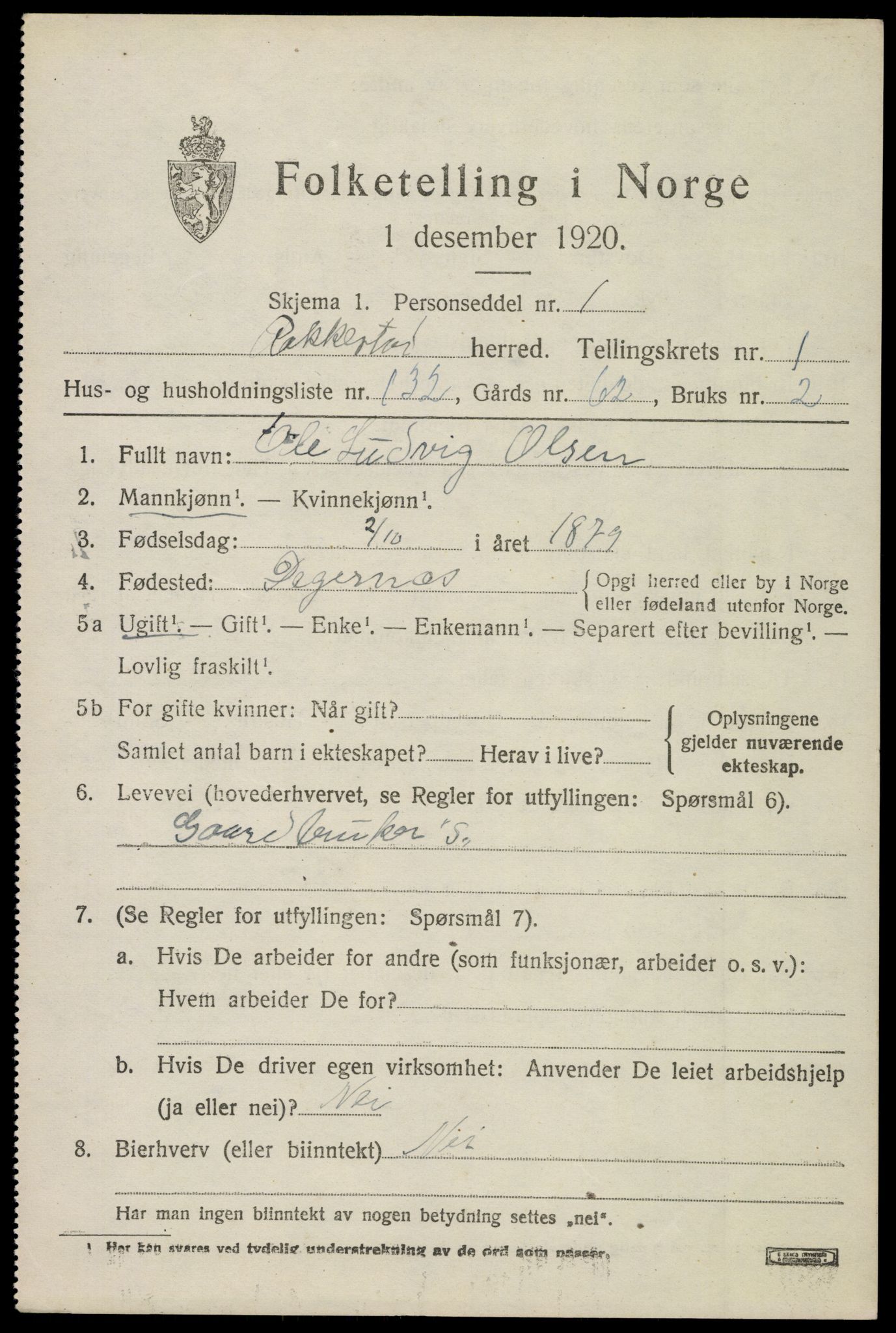 SAO, 1920 census for Rakkestad, 1920, p. 3371