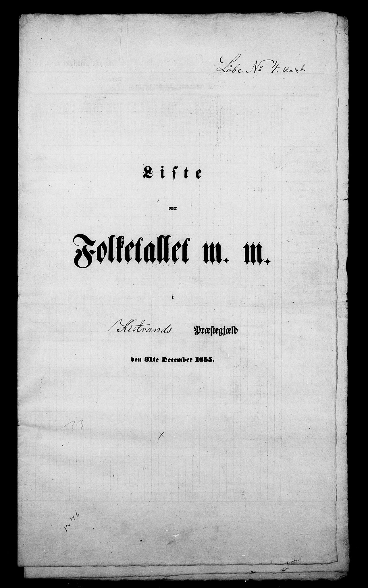 , Census 1855 for Kistrand, 1855, p. 42