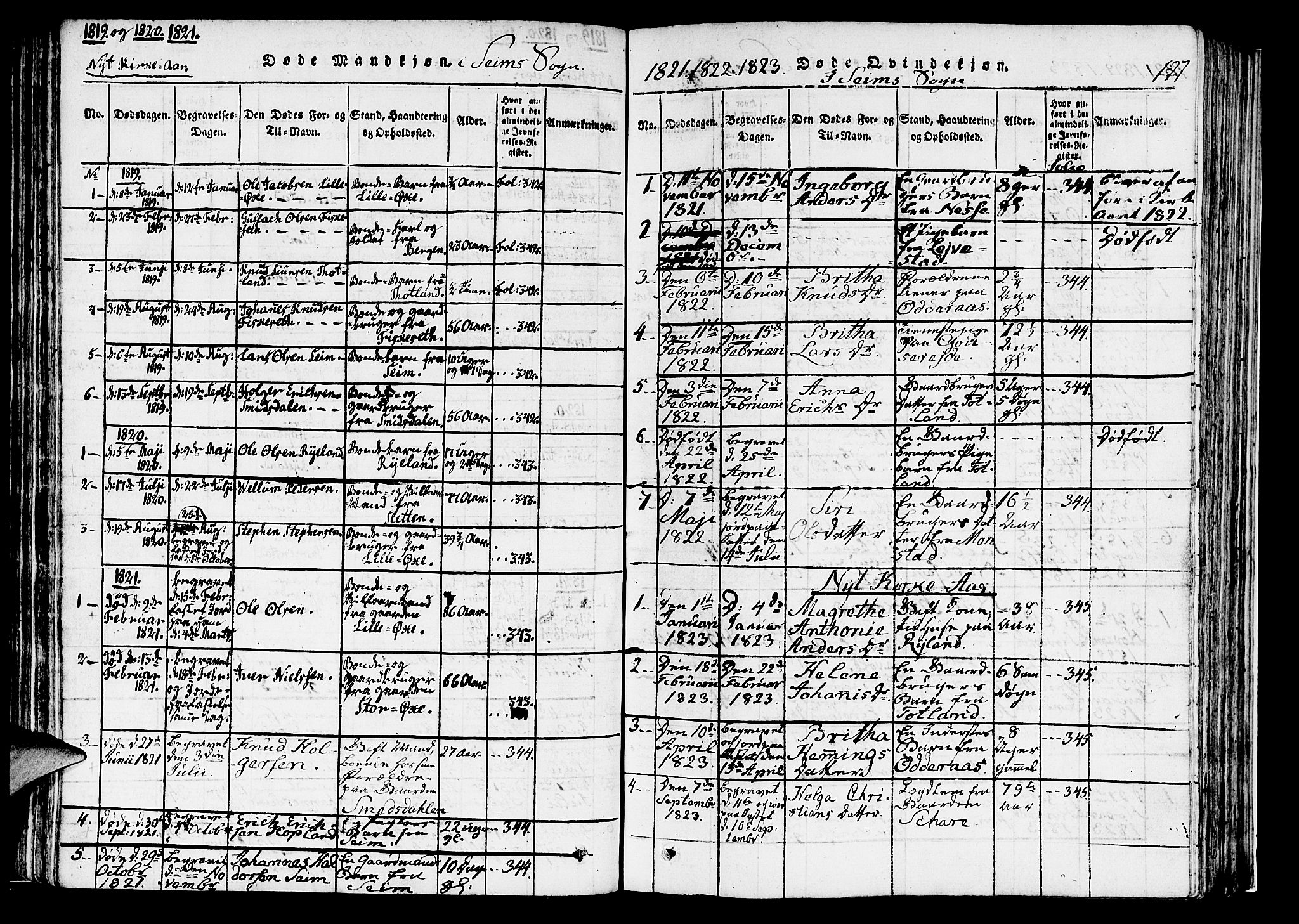 Hosanger sokneprestembete, AV/SAB-A-75801/H/Haa: Parish register (official) no. A 5, 1815-1824, p. 127