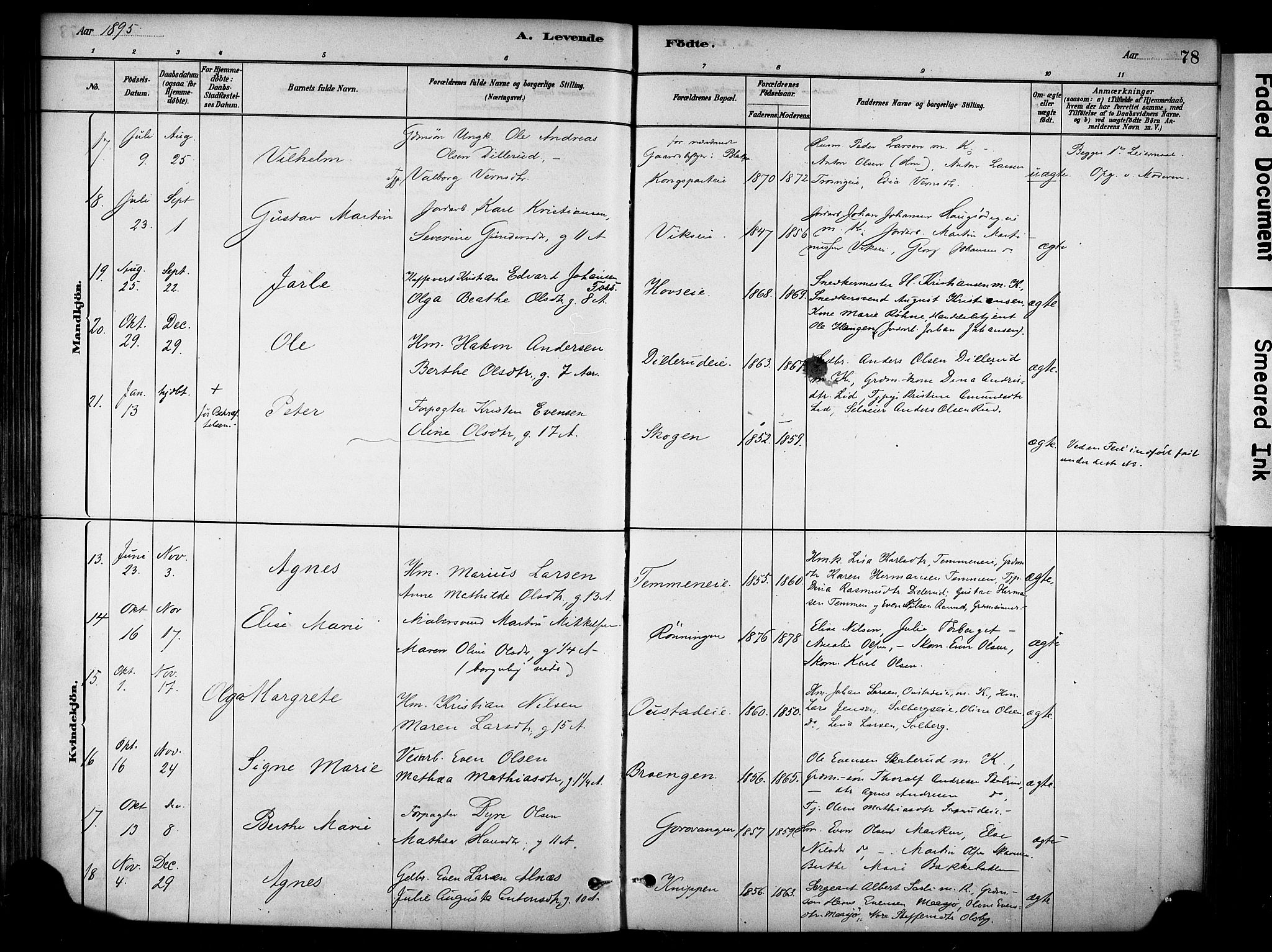 Stange prestekontor, AV/SAH-PREST-002/K/L0018: Parish register (official) no. 18, 1880-1896, p. 78