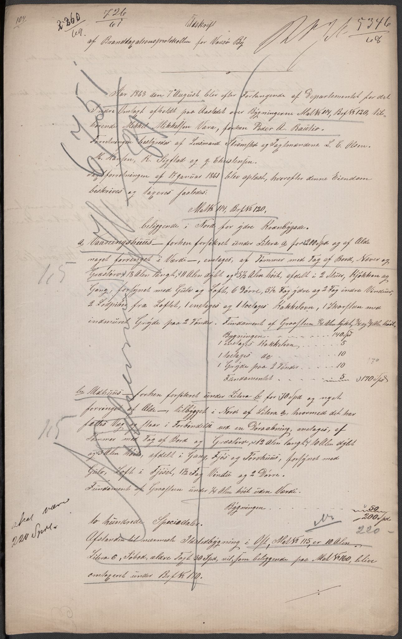 Norges Brannkasse, AV/RA-S-1549/E/Eu/L0010: Branntakster for Vadsø by, 1854-1949, p. 221