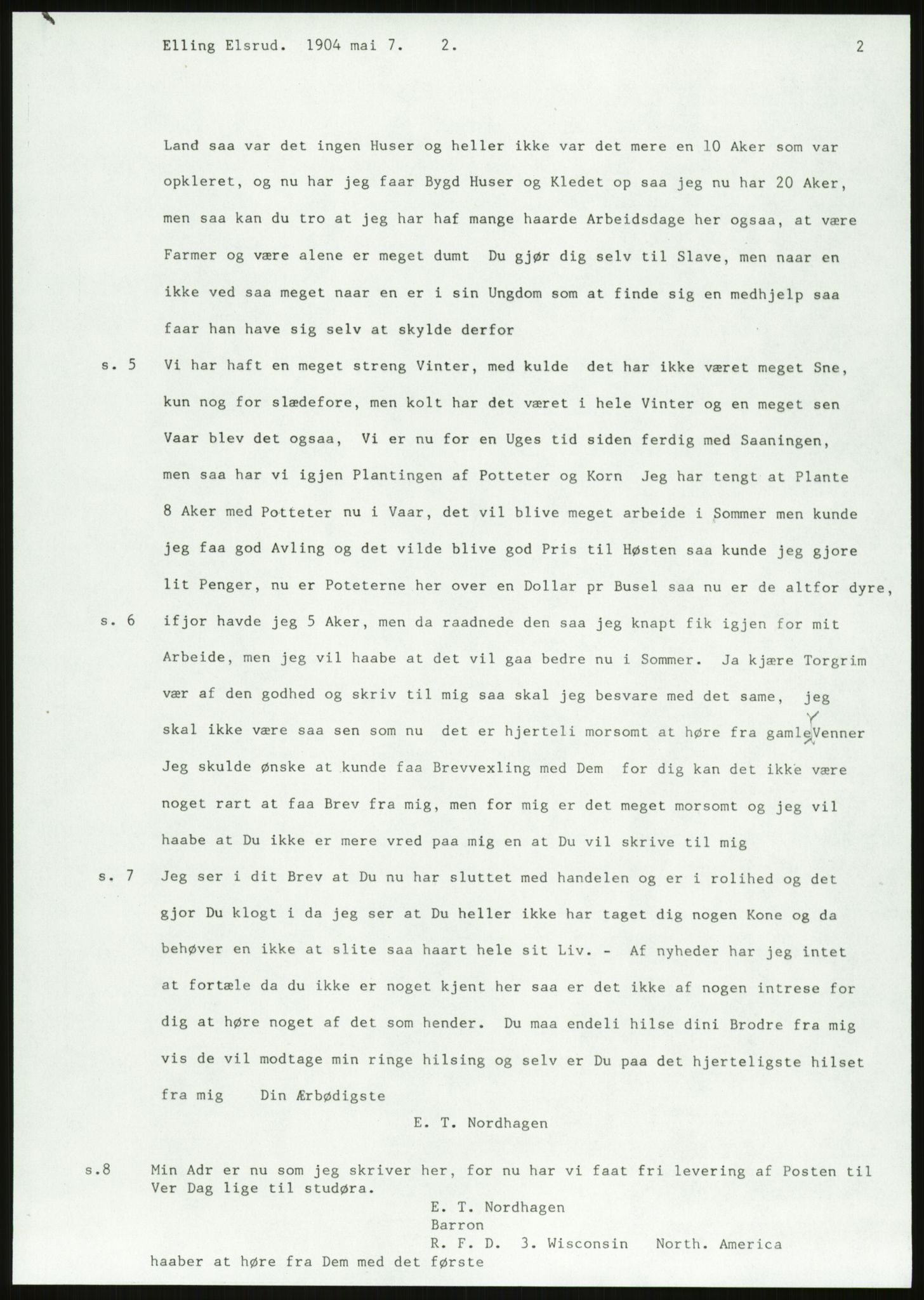 Samlinger til kildeutgivelse, Amerikabrevene, AV/RA-EA-4057/F/L0018: Innlån fra Buskerud: Elsrud, 1838-1914, p. 1061