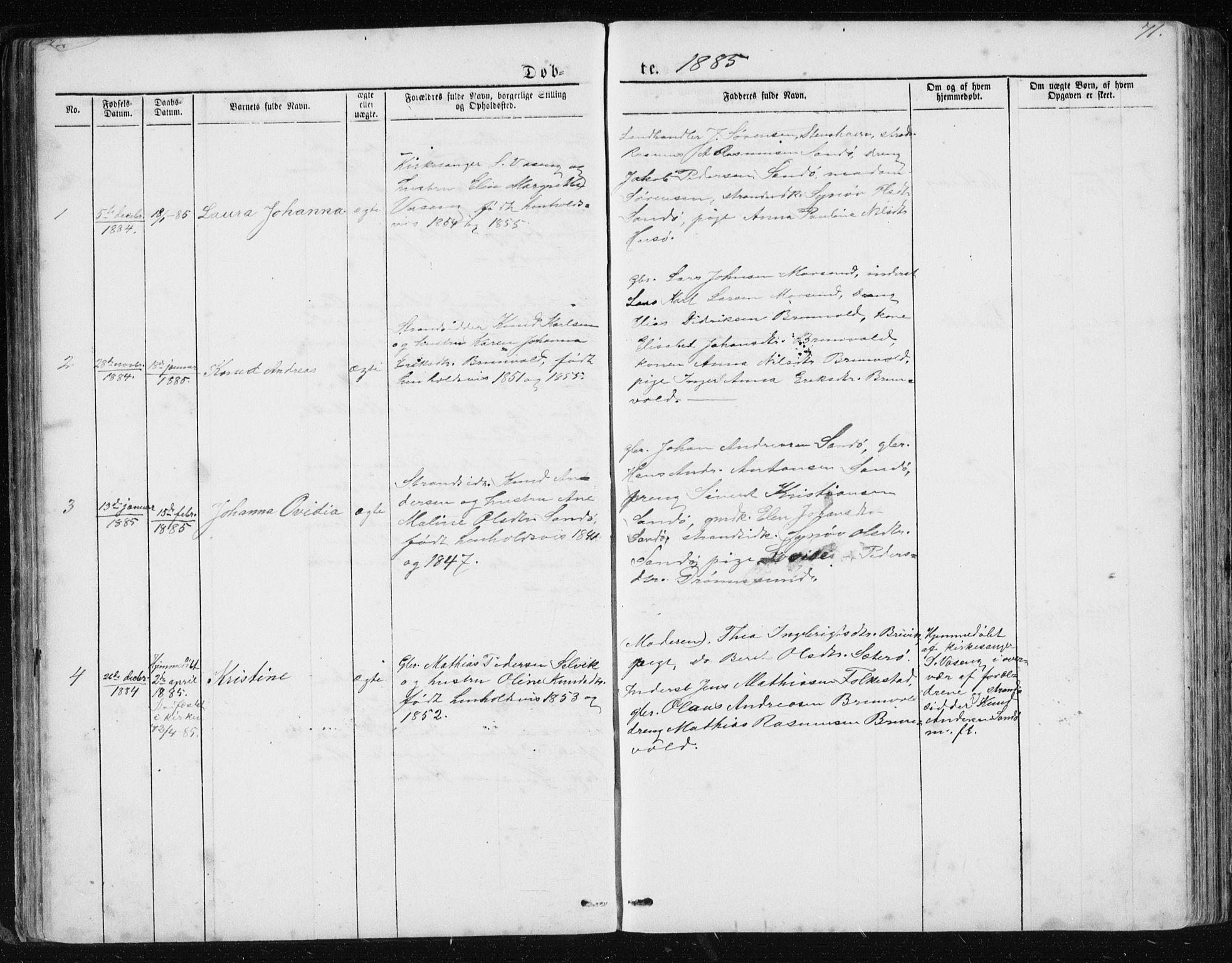 Ministerialprotokoller, klokkerbøker og fødselsregistre - Møre og Romsdal, SAT/A-1454/561/L0732: Parish register (copy) no. 561C02, 1867-1900, p. 71