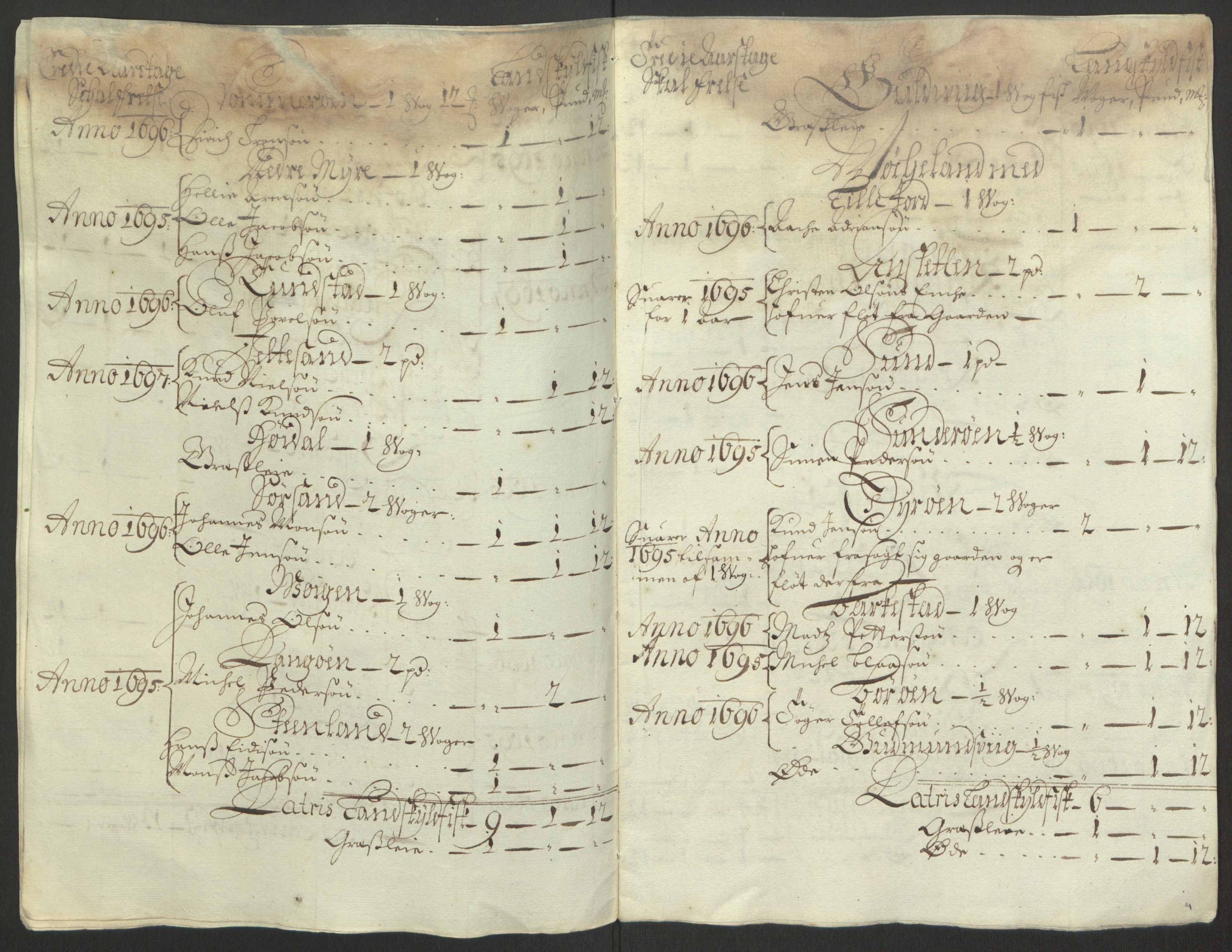 Rentekammeret inntil 1814, Reviderte regnskaper, Fogderegnskap, AV/RA-EA-4092/R67/L4677: Fogderegnskap Vesterålen, Andenes og Lofoten, 1694-1695, p. 267