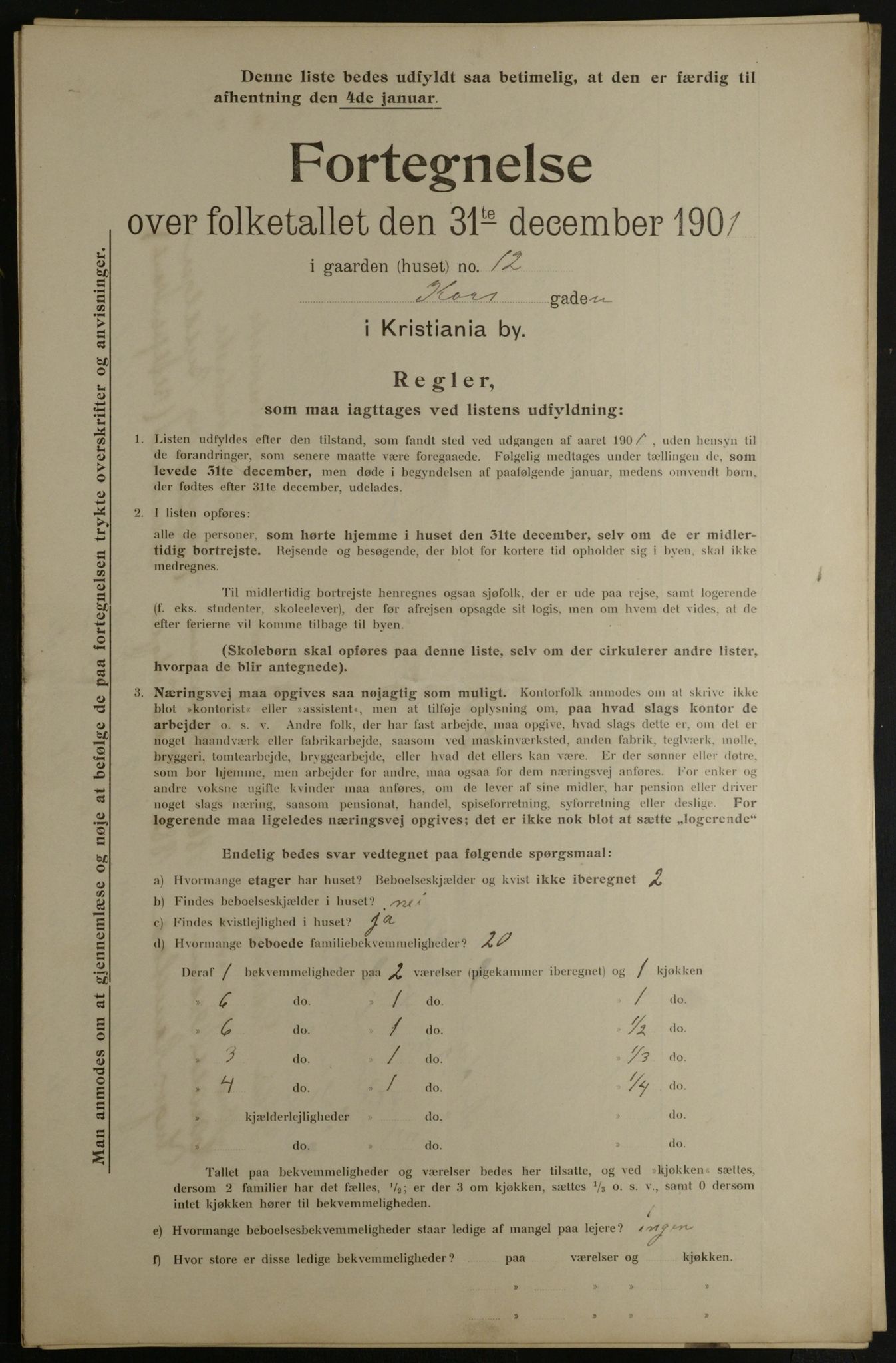 OBA, Municipal Census 1901 for Kristiania, 1901, p. 8267