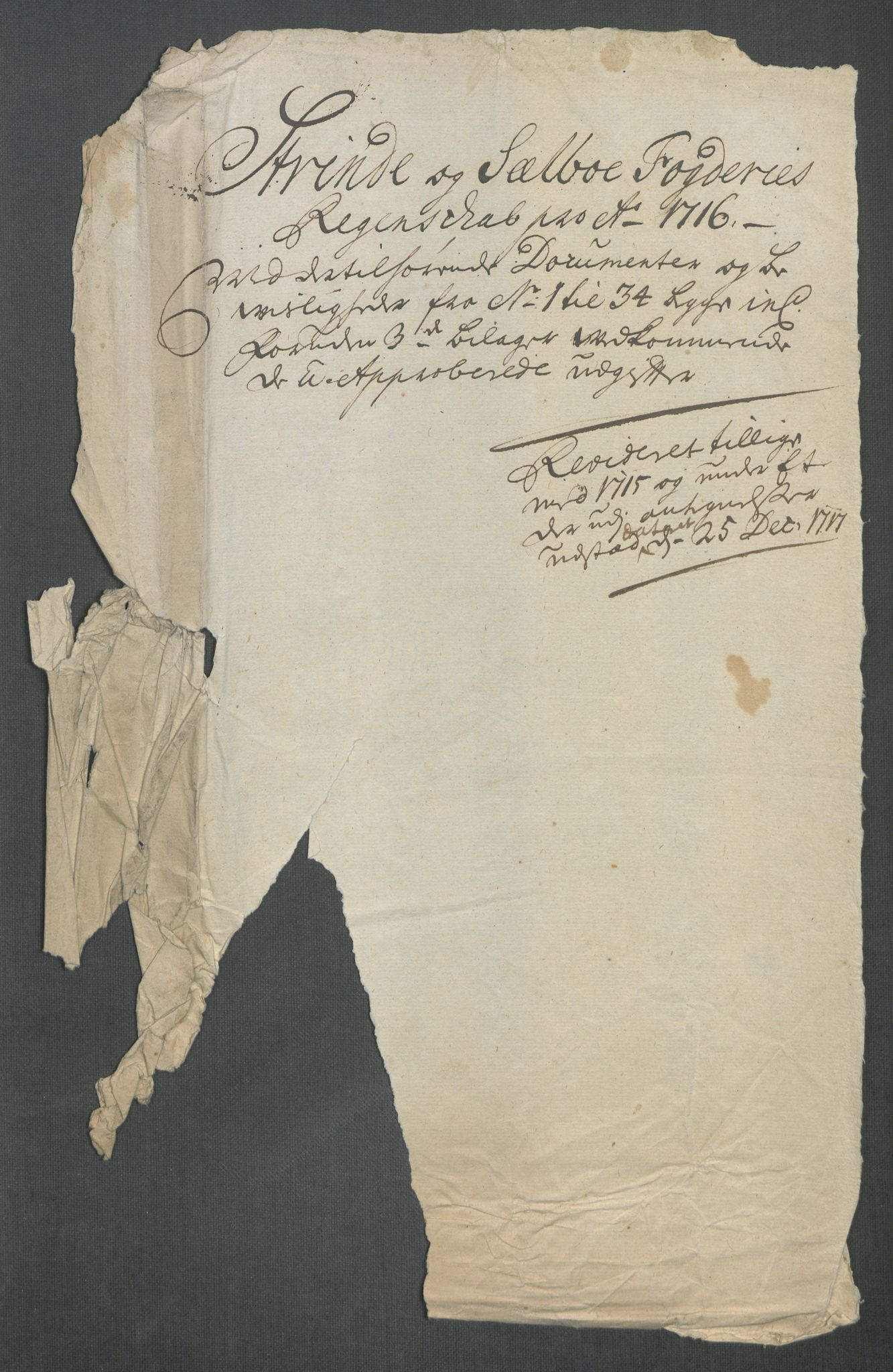 Rentekammeret inntil 1814, Reviderte regnskaper, Fogderegnskap, AV/RA-EA-4092/R61/L4115: Fogderegnskap Strinda og Selbu, 1715-1716, p. 242