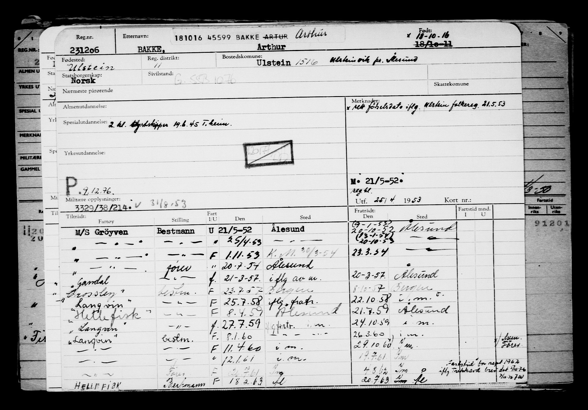 Direktoratet for sjømenn, AV/RA-S-3545/G/Gb/L0143: Hovedkort, 1916, p. 282