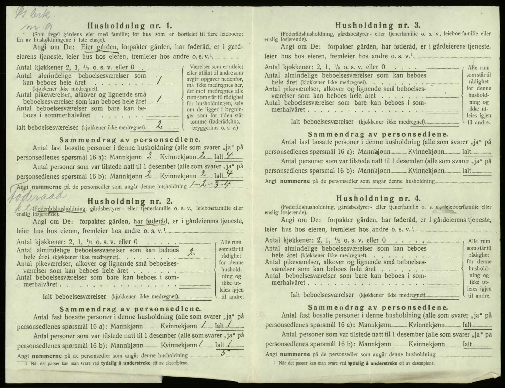 SAB, 1920 census for Bremnes, 1920, p. 782