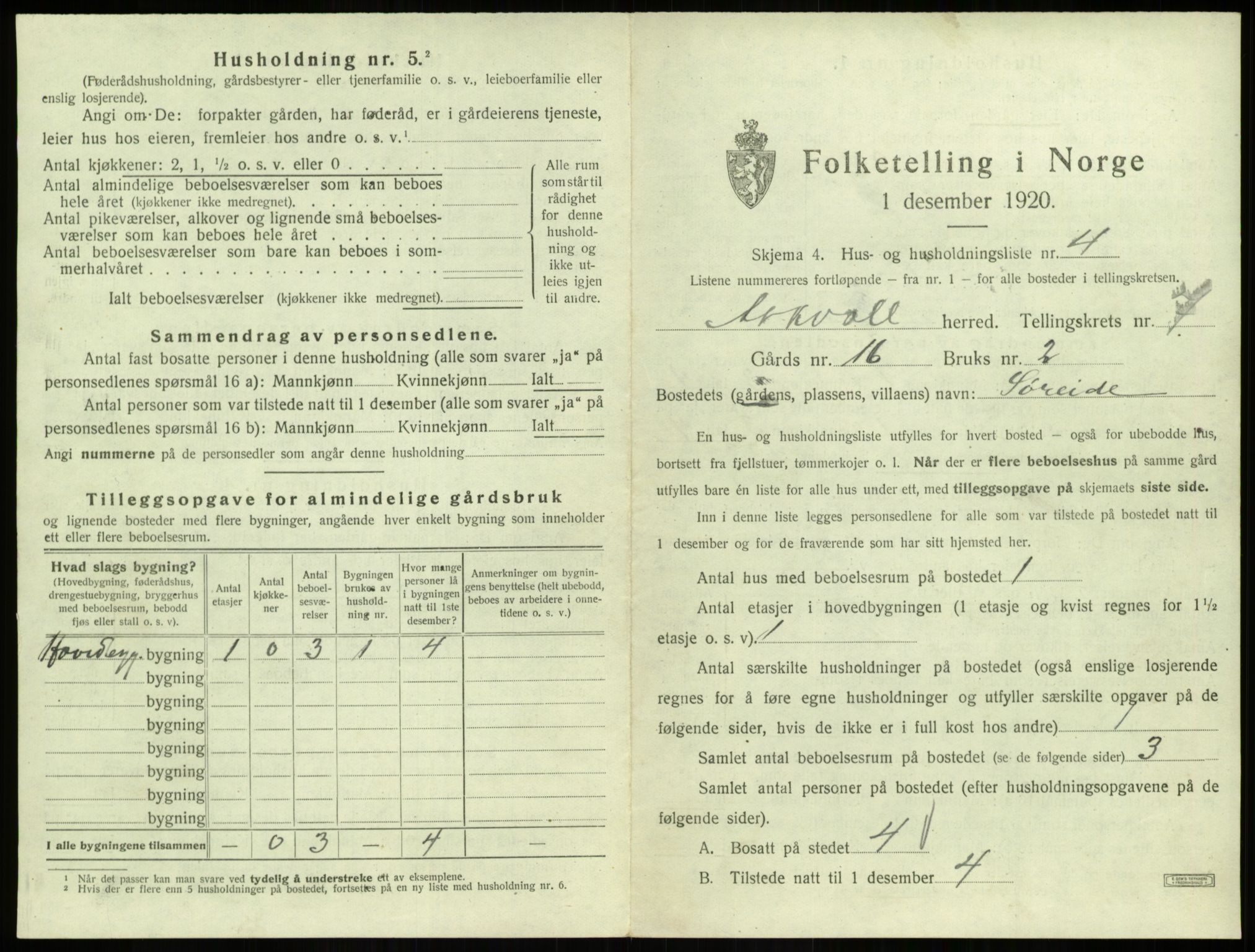 SAB, 1920 census for Askvoll, 1920, p. 373