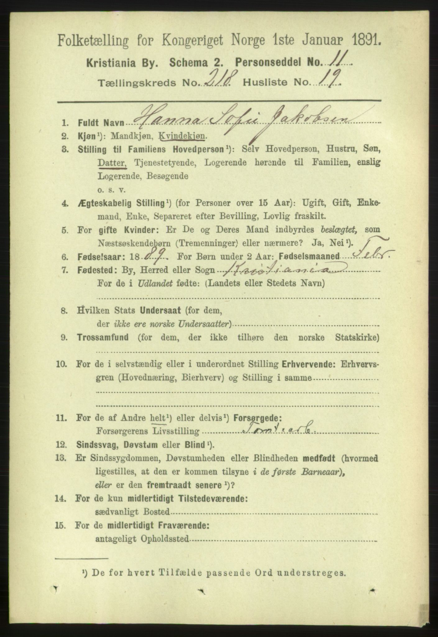 RA, 1891 census for 0301 Kristiania, 1891, p. 129483