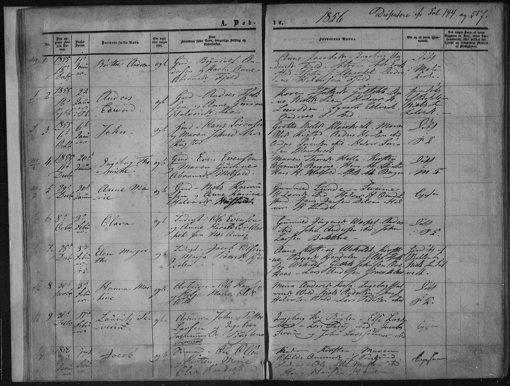 Solum kirkebøker, SAKO/A-306/F/Fa/L0007: Parish register (official) no. I 7, 1856-1864, p. 1
