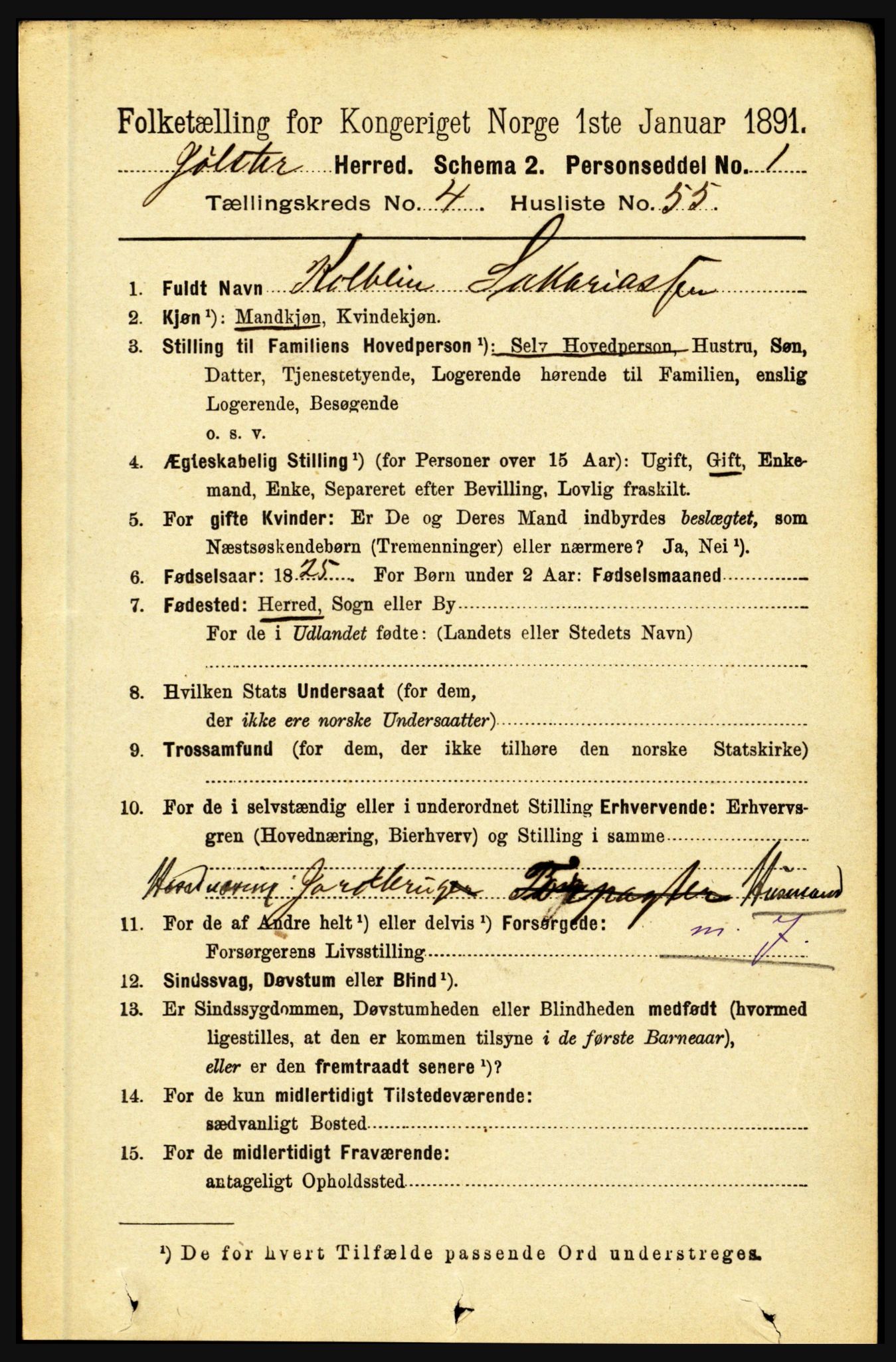 RA, 1891 census for 1431 Jølster, 1891, p. 1714