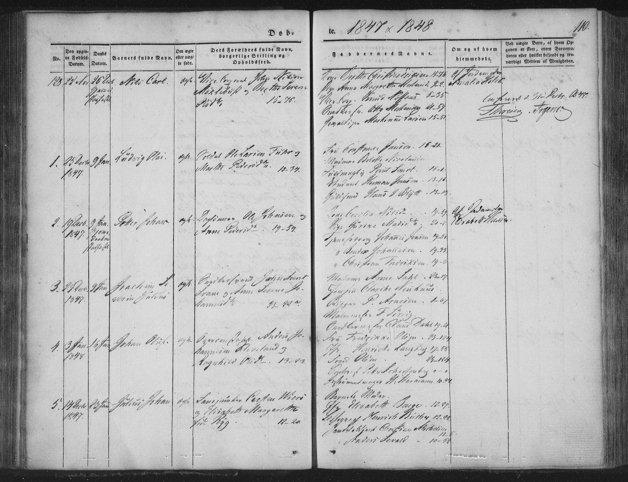 Korskirken sokneprestembete, SAB/A-76101/H/Haa/L0016: Parish register (official) no. B 2, 1841-1851, p. 110