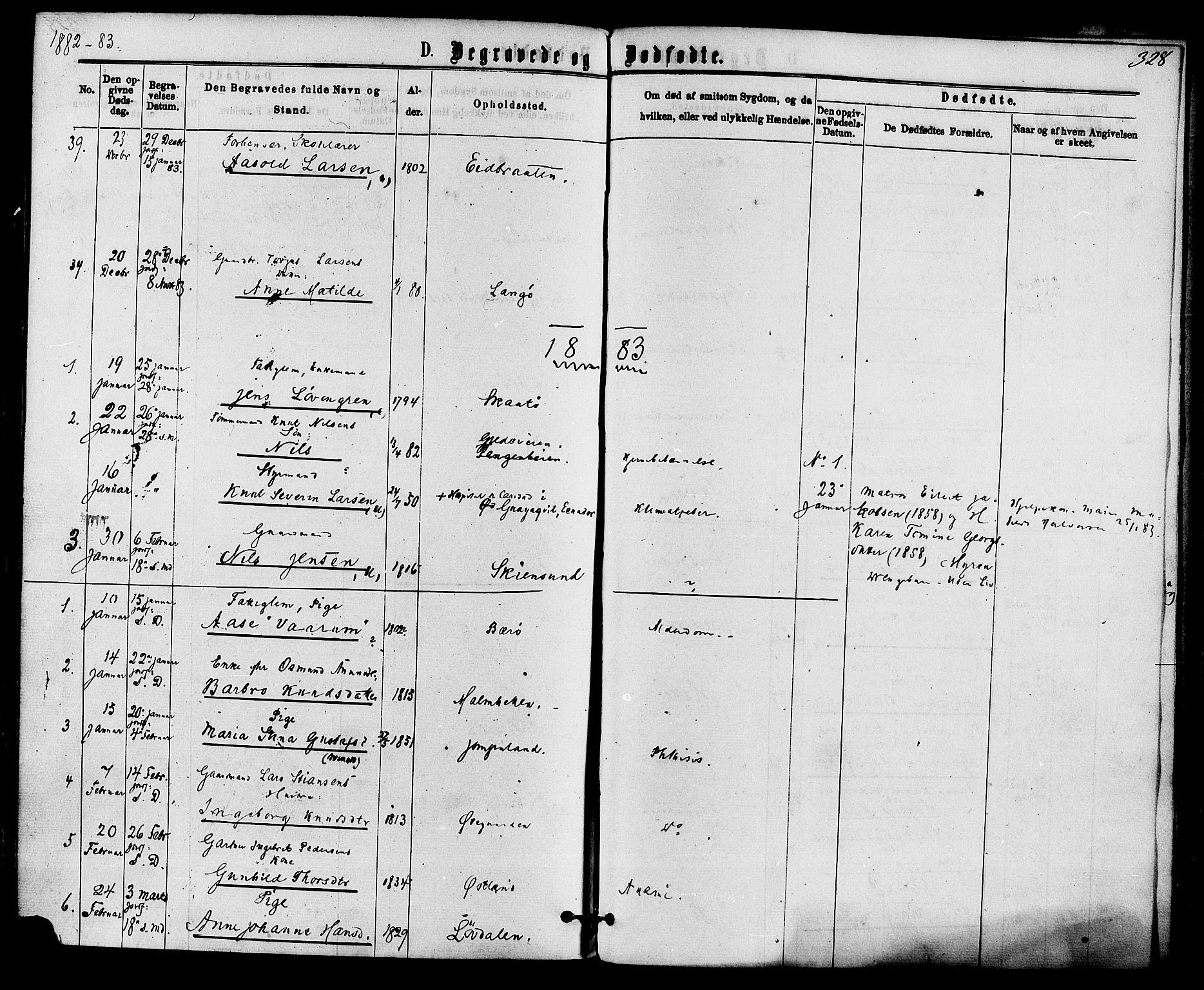 Skåtøy kirkebøker, SAKO/A-304/F/Fa/L0001: Parish register (official) no. I 1, 1874-1883, p. 328