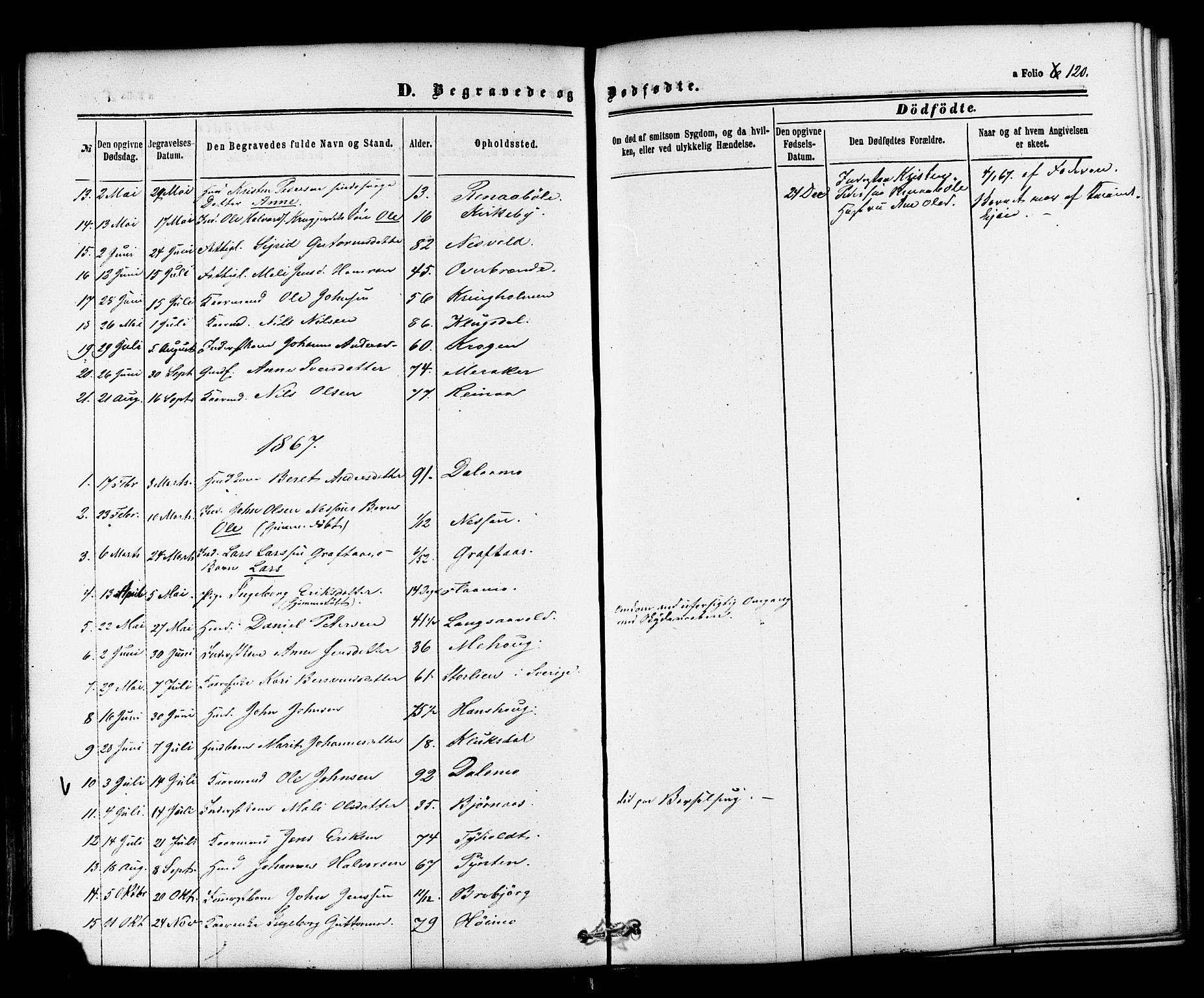 Ministerialprotokoller, klokkerbøker og fødselsregistre - Nord-Trøndelag, SAT/A-1458/706/L0041: Parish register (official) no. 706A02, 1862-1877, p. 120