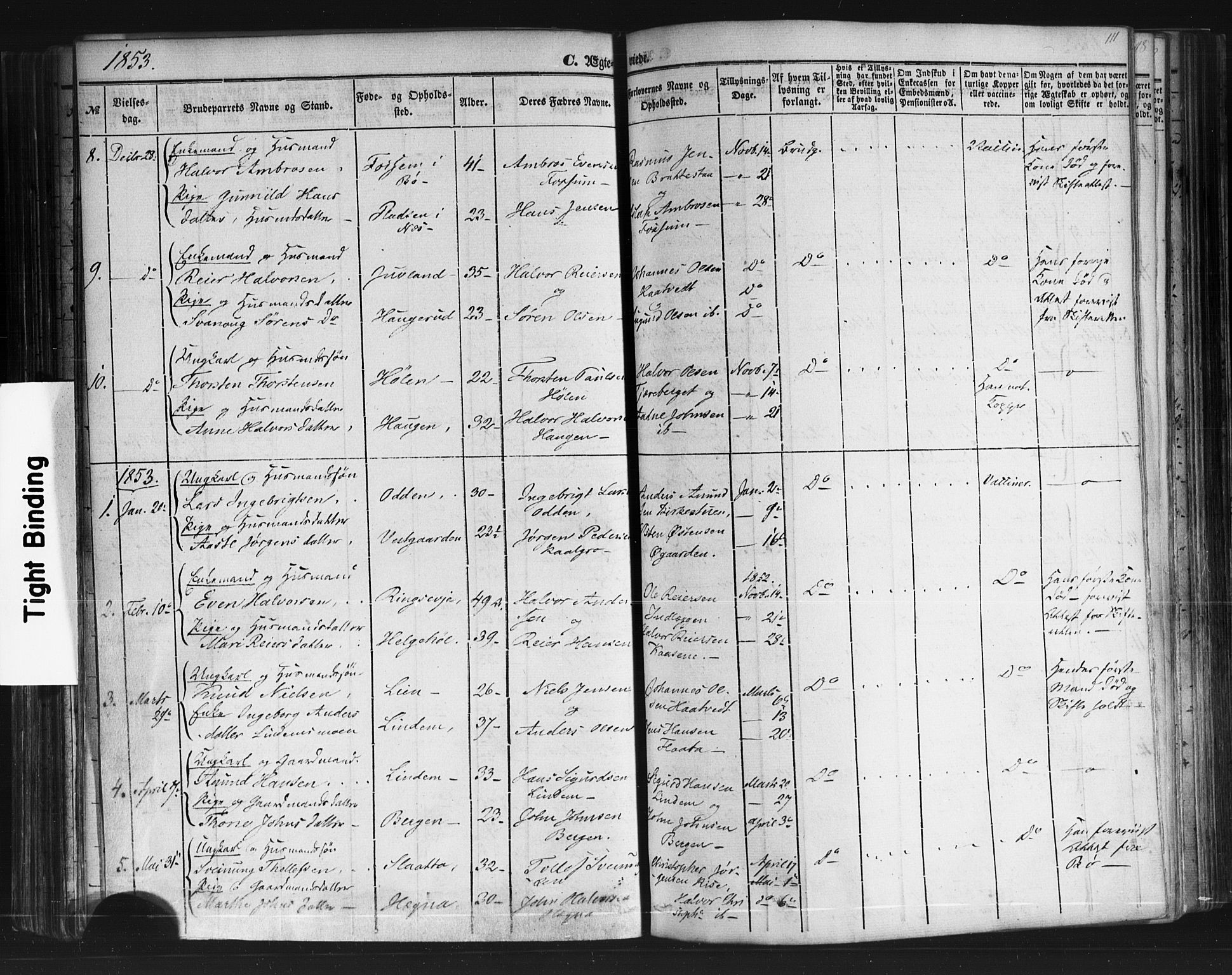 Sauherad kirkebøker, SAKO/A-298/F/Fb/L0001: Parish register (official) no. II 1, 1851-1877, p. 111