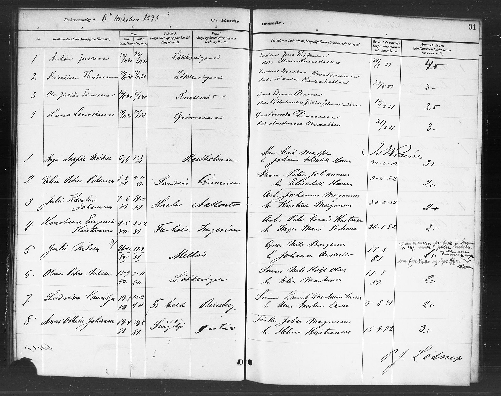 Skjeberg prestekontor Kirkebøker, AV/SAO-A-10923/F/Fc/L0001: Parish register (official) no. III 1, 1886-1897, p. 31