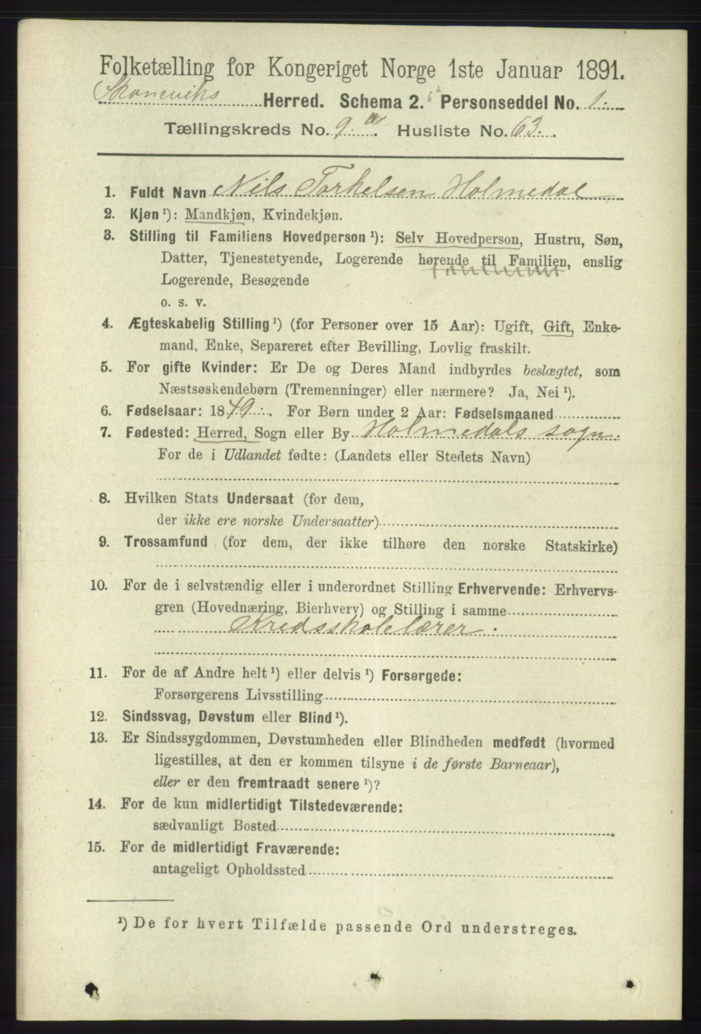 RA, 1891 census for 1212 Skånevik, 1891, p. 2860