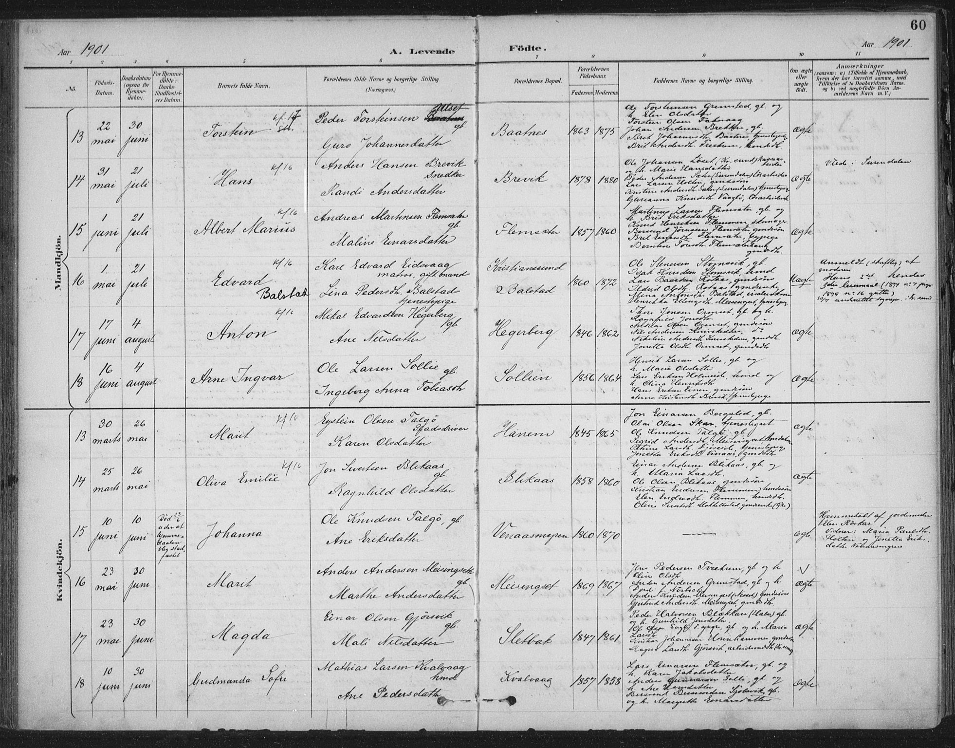 Ministerialprotokoller, klokkerbøker og fødselsregistre - Møre og Romsdal, AV/SAT-A-1454/586/L0988: Parish register (official) no. 586A14, 1893-1905, p. 60