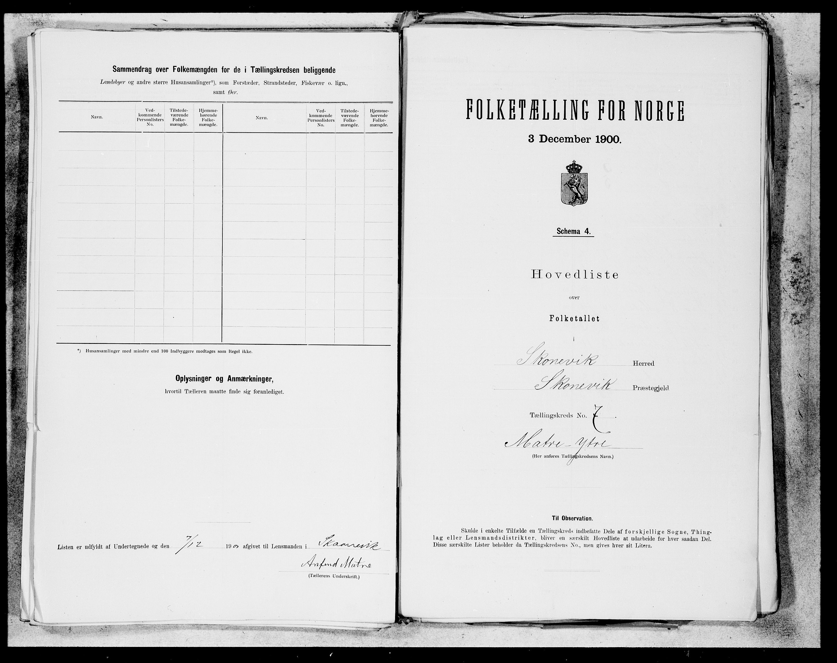 SAB, 1900 census for Skånevik, 1900, p. 13