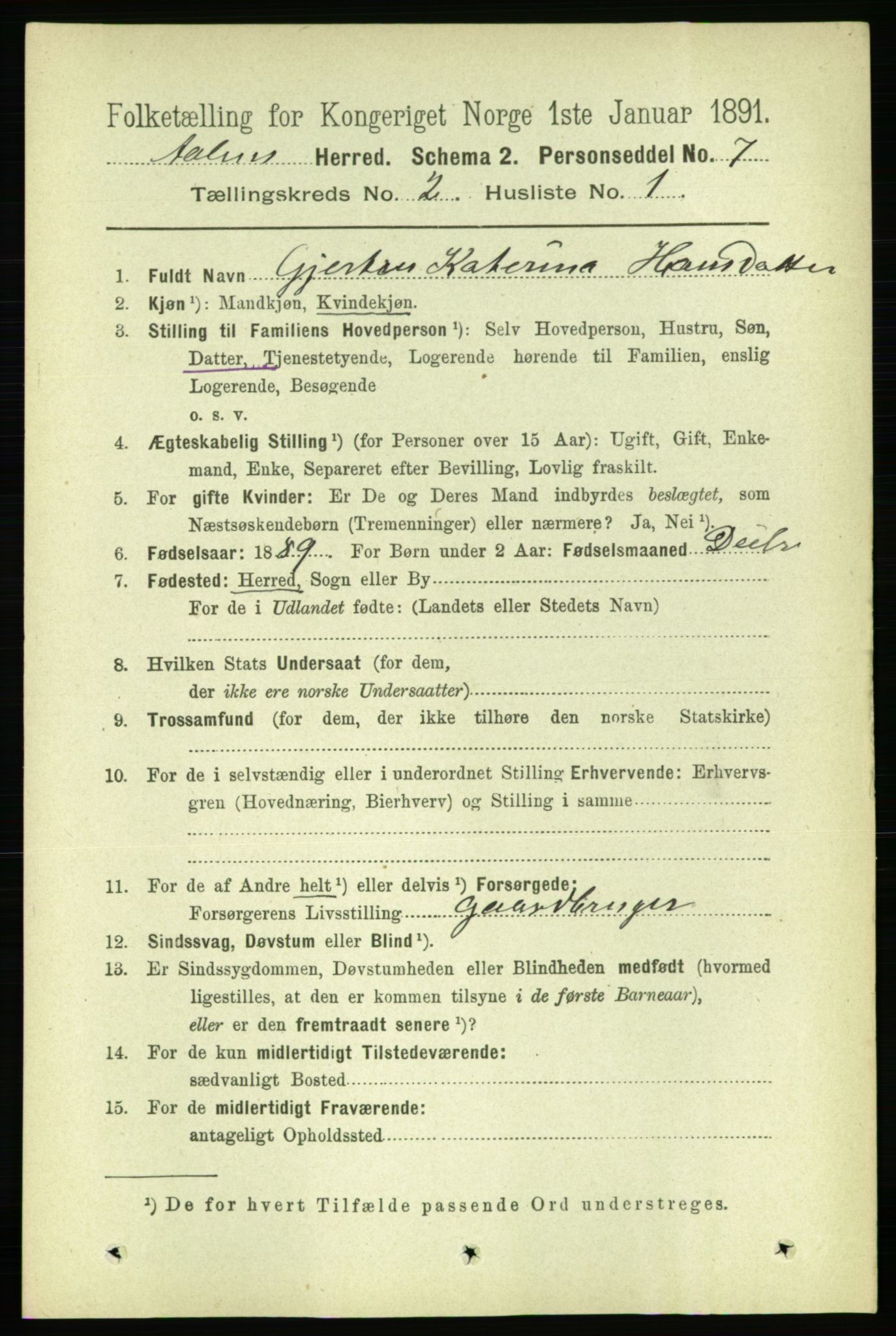 RA, 1891 census for 1644 Ålen, 1891, p. 386