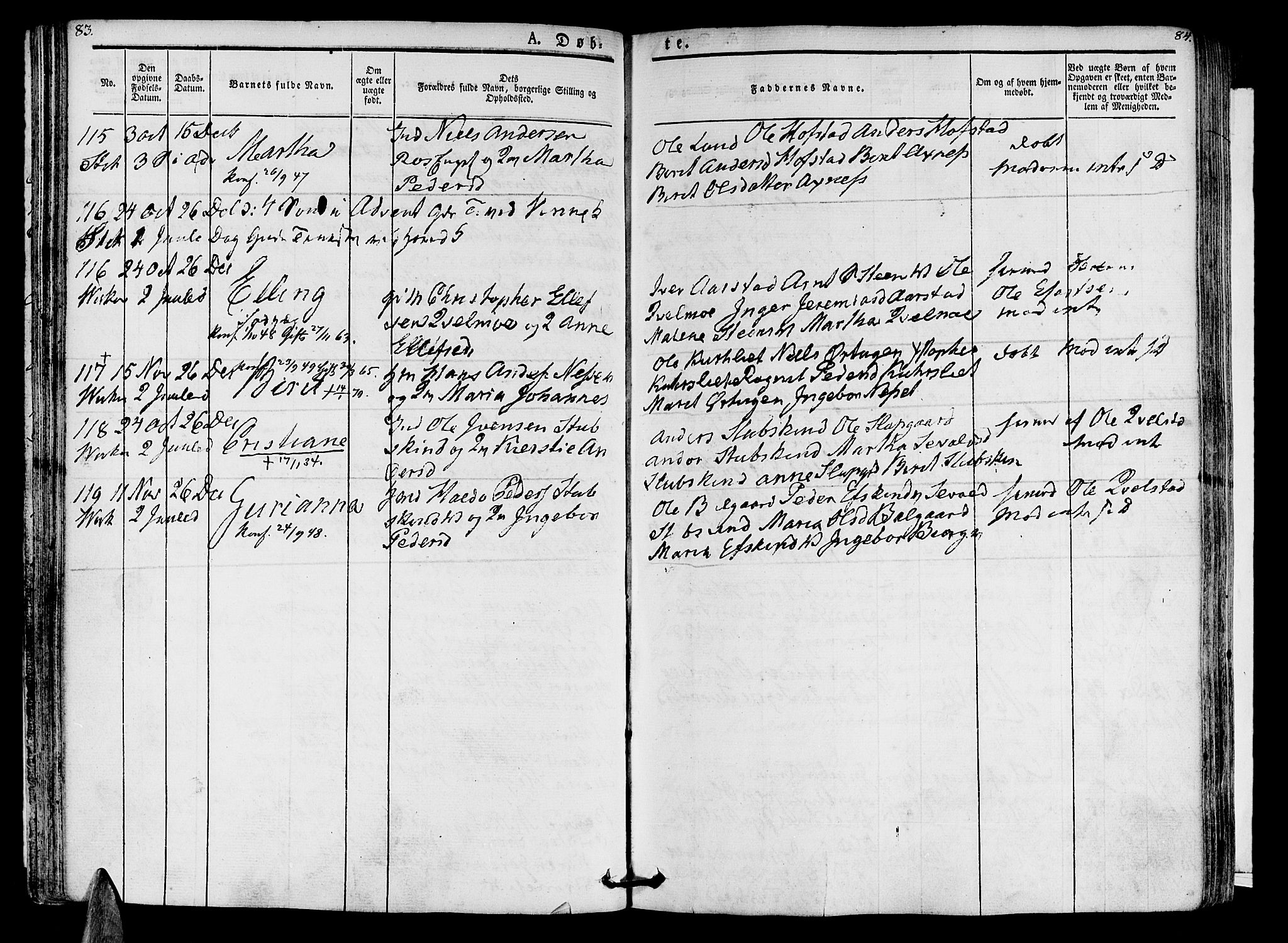 Ministerialprotokoller, klokkerbøker og fødselsregistre - Nord-Trøndelag, SAT/A-1458/723/L0238: Parish register (official) no. 723A07, 1831-1840, p. 83-84