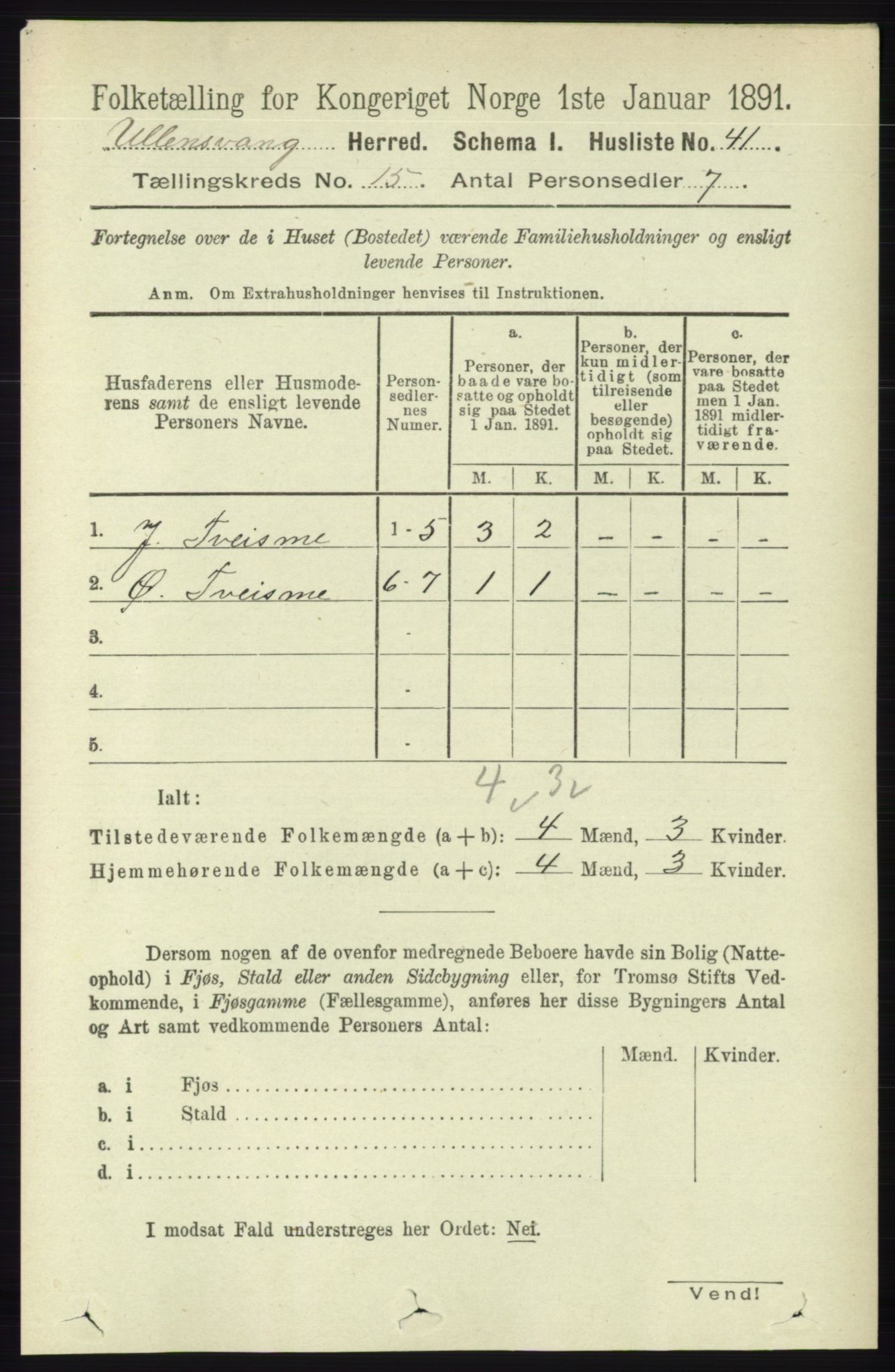 RA, 1891 census for 1230 Ullensvang, 1891, p. 5894