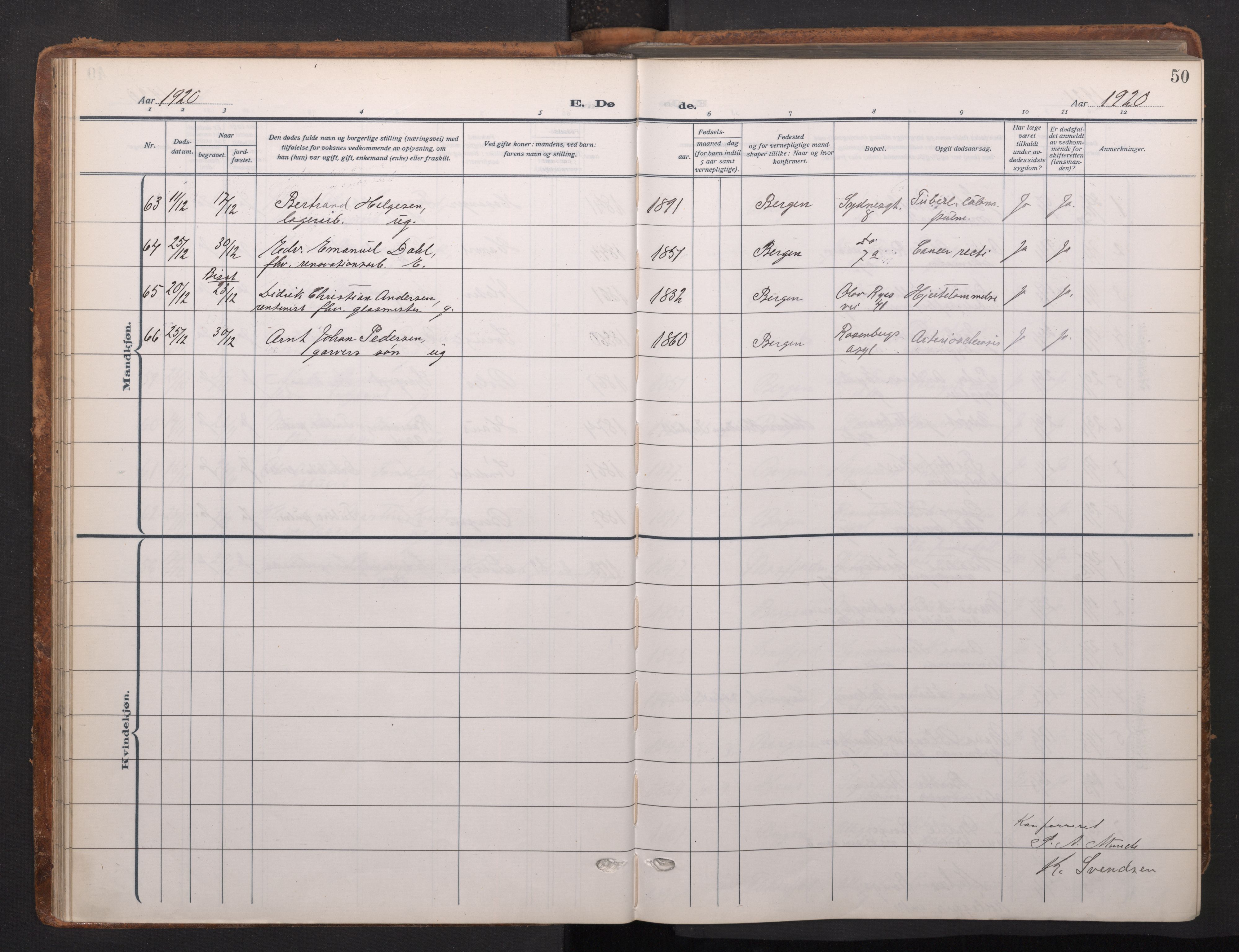 Johanneskirken sokneprestembete, AV/SAB-A-76001/H/Haa/L0020: Parish register (official) no. E 2, 1916-1951, p. 50