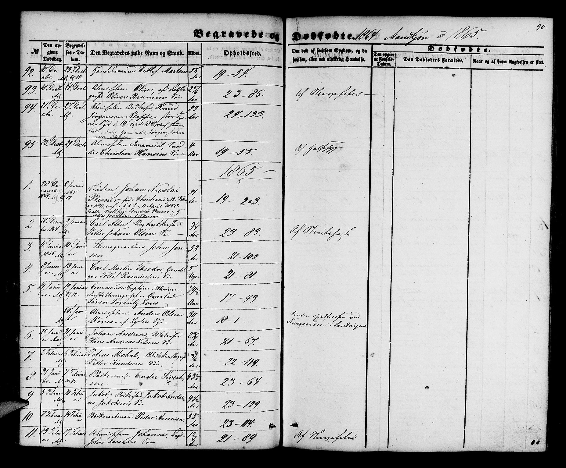 Korskirken sokneprestembete, SAB/A-76101/H/Hab: Parish register (copy) no. E 2, 1851-1871, p. 90