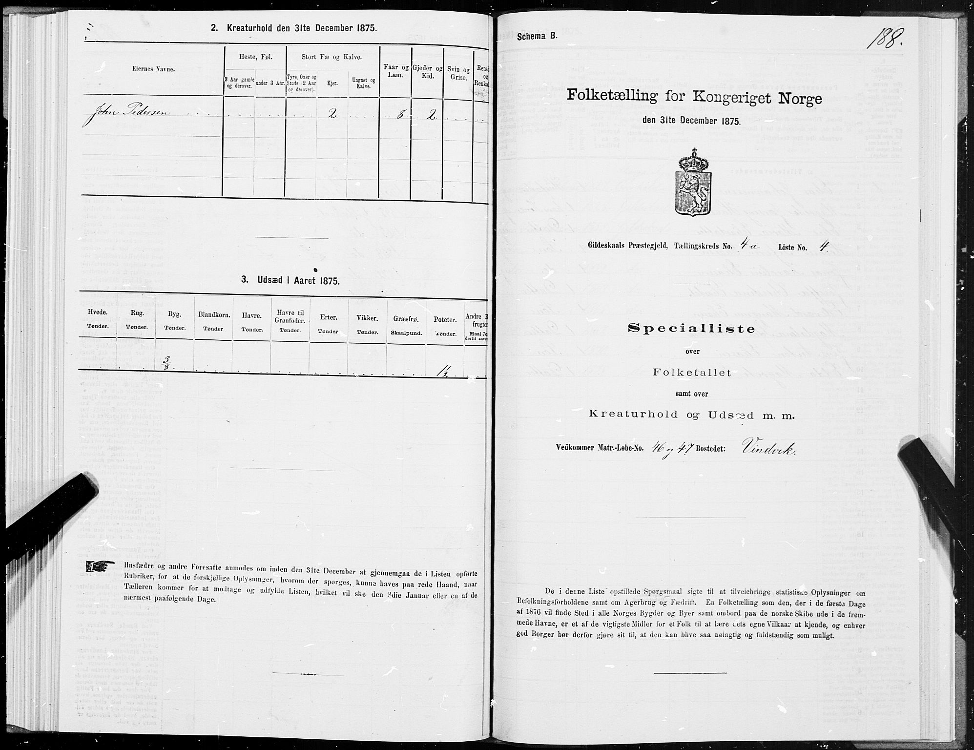 SAT, 1875 census for 1838P Gildeskål, 1875, p. 2188