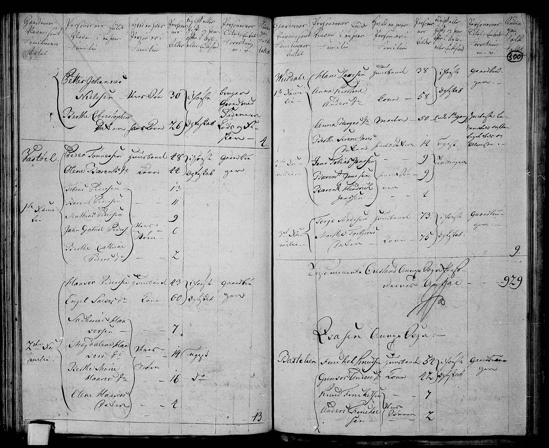 RA, 1801 census for 1032P Lyngdal, 1801, p. 299b-300a