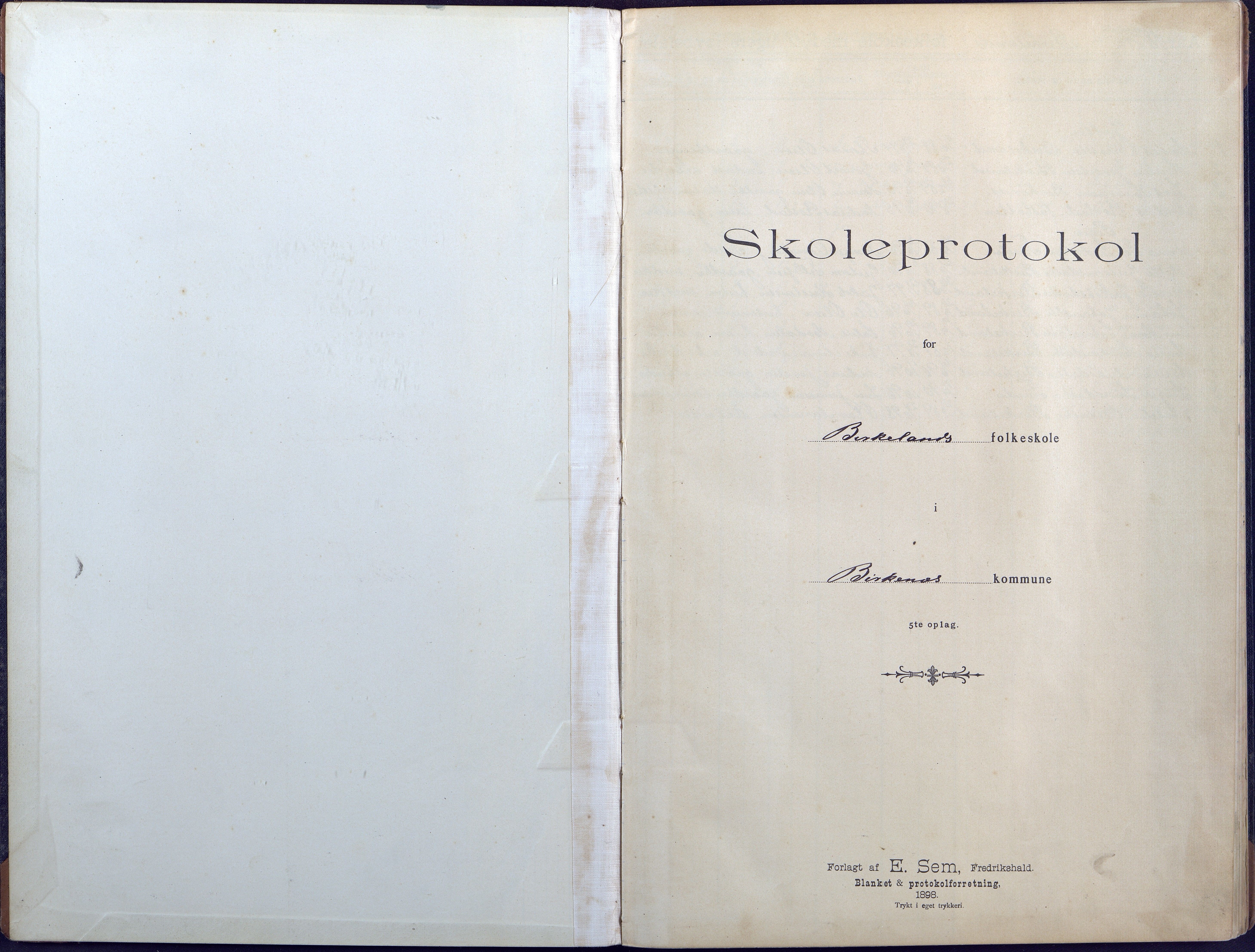 Birkenes kommune, Birkenes krets/Birkeland folkeskole frem til 1991, AAKS/KA0928-550a_91/F02/L0005: Skoleprotokoll, 1898-1911