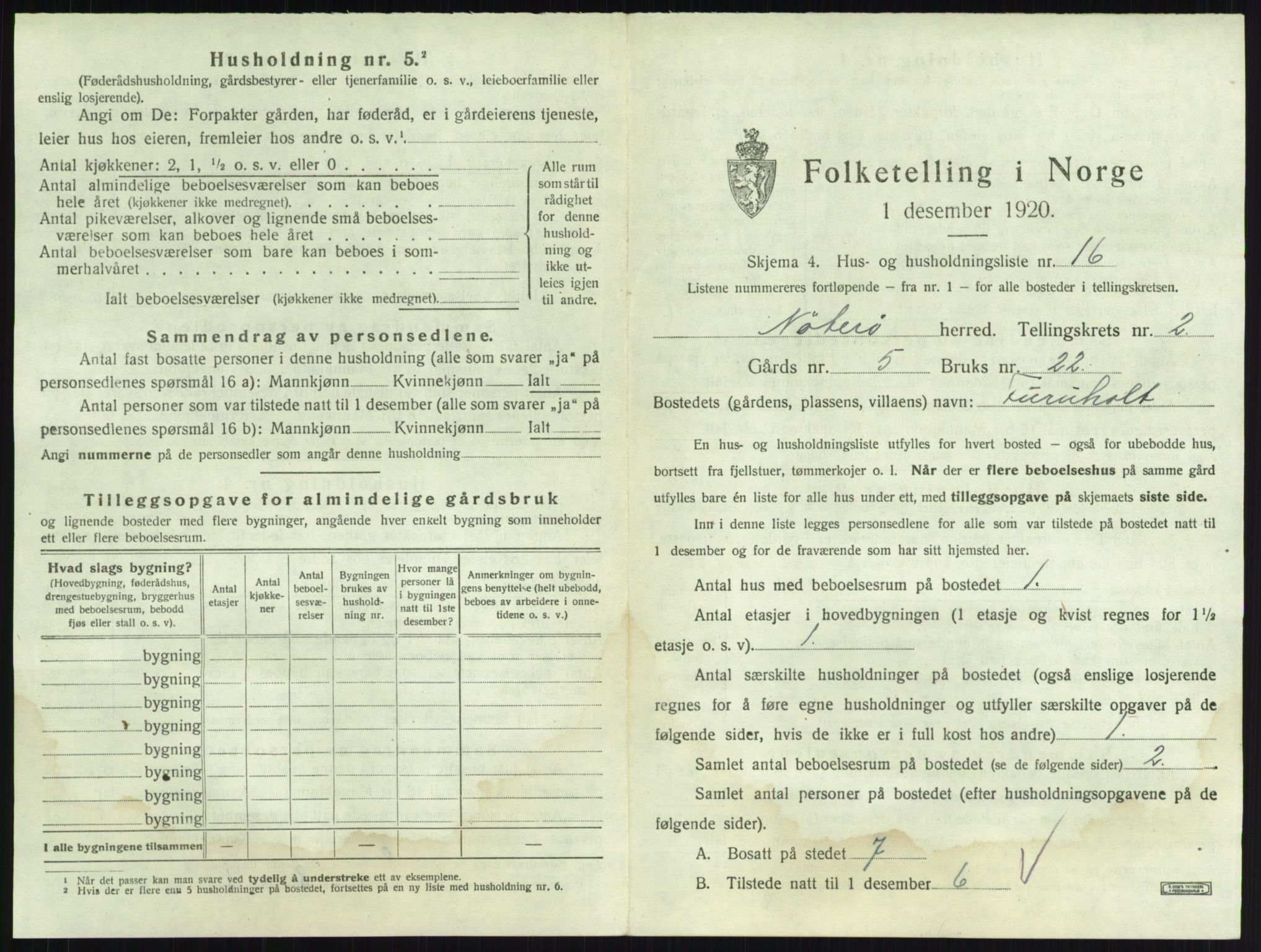 SAKO, 1920 census for Nøtterøy, 1920, p. 285