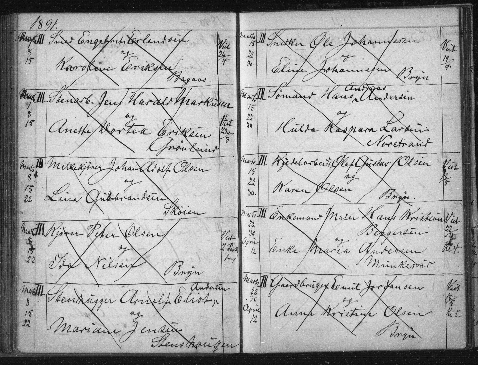 Østre Aker prestekontor Kirkebøker, AV/SAO-A-10840/H/Ha/L0005: Banns register no. I 5, 1879-1899