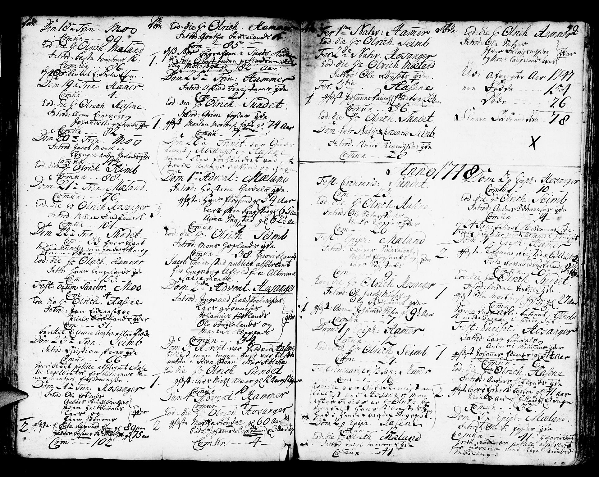 Hamre sokneprestembete, SAB/A-75501/H/Ha/Haa/Haaa/L0005: Parish register (official) no. A 5, 1732-1750, p. 59