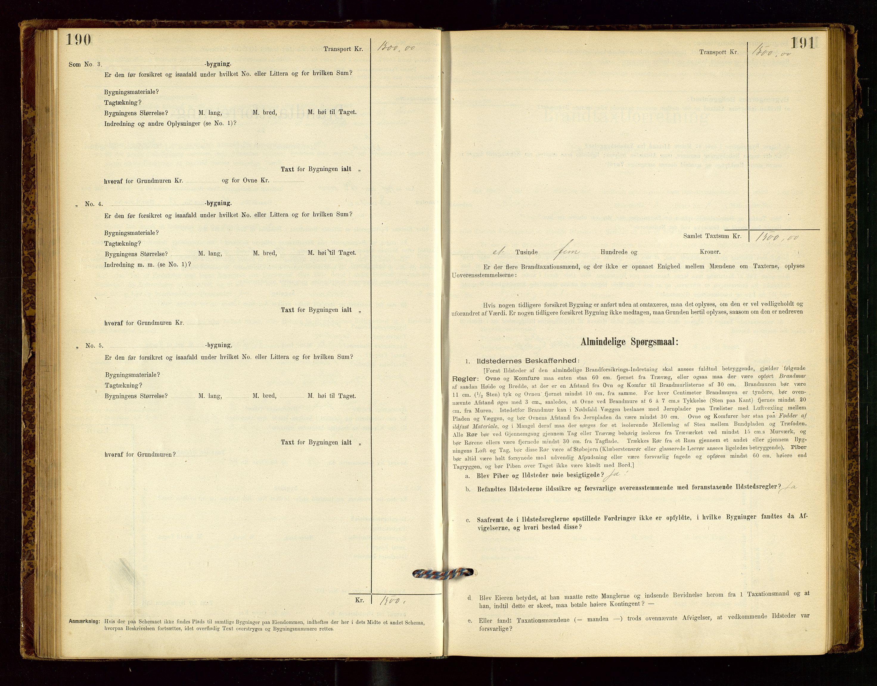 Lund lensmannskontor, AV/SAST-A-100303/Gob/L0001: "Brandtakstprotokol", 1894-1907, p. 190-191